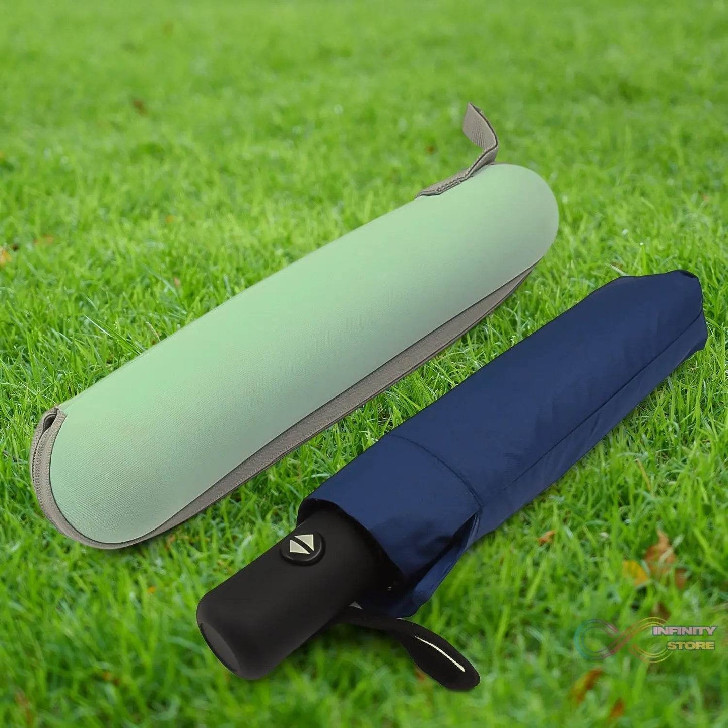 2 - Fold Manual Open Umbrella (Umbrella With Case / 1 Set / Mix Color) - infinityexculsivestore.com
