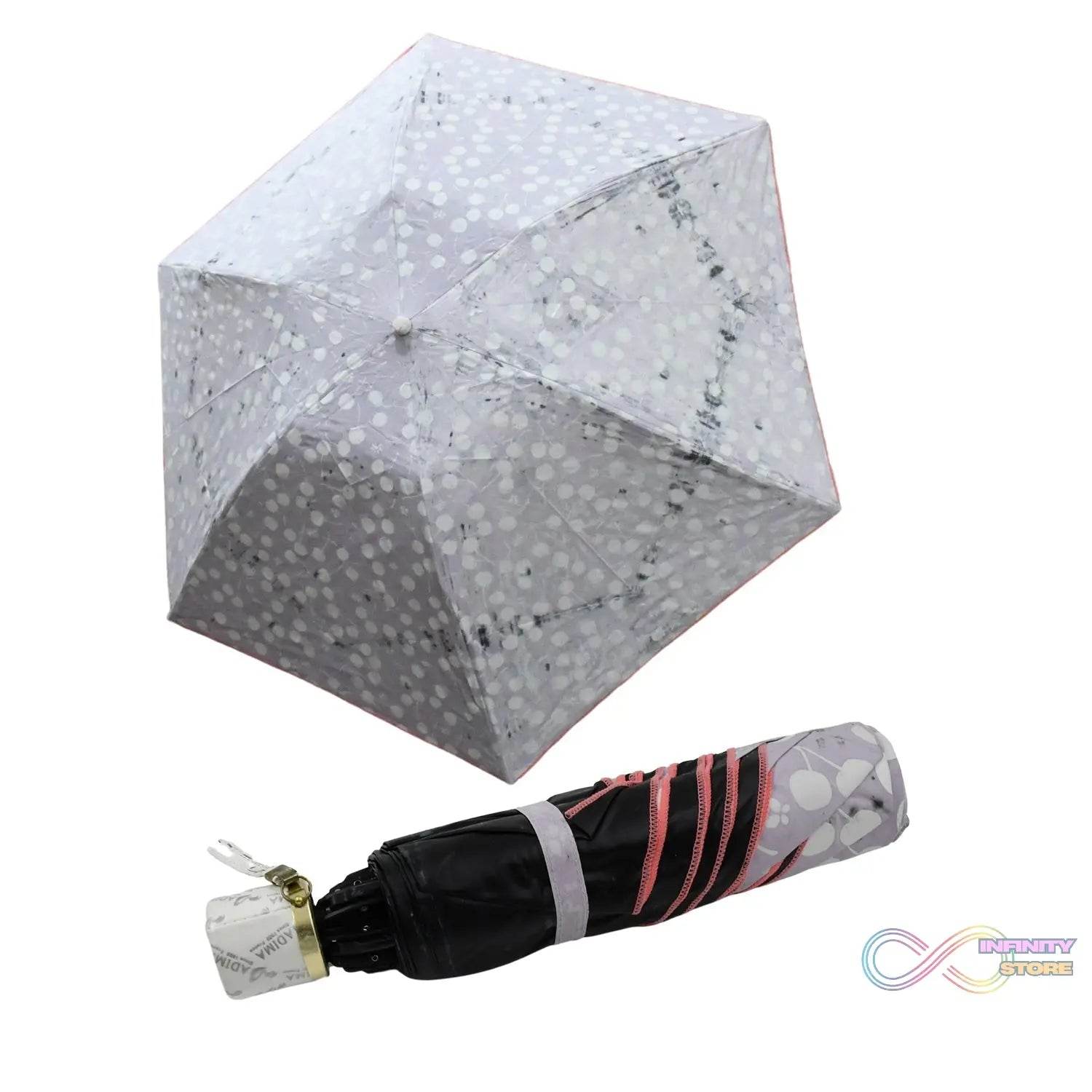 2 Fold Sun Protective Solid Foldable Outdoor Umbrella, Portable Sun, UV Protection Lightweight Rain Umbrella With Umbrella Case For Girls, Women, Men, Boys - infinityexculsivestore.com