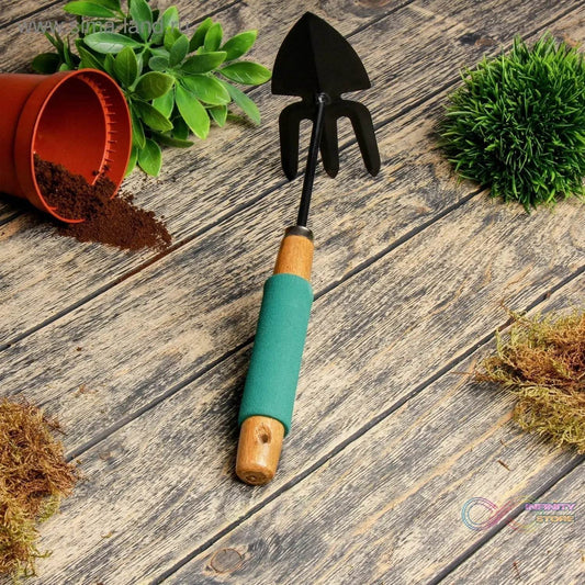 2 IN 1 DOUBLE HAND HOE GARDENING TOOL WITH WOODEN HANDLE - infinityexculsivestore.com