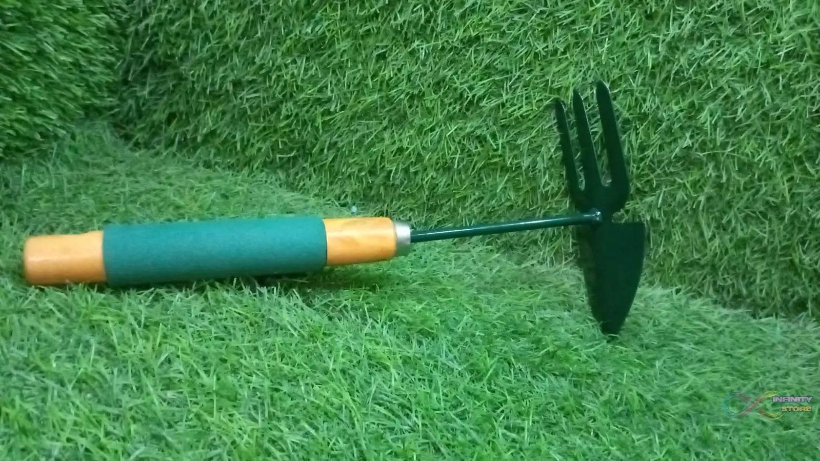 2 IN 1 DOUBLE HAND HOE GARDENING TOOL WITH WOODEN HANDLE - infinityexculsivestore.com