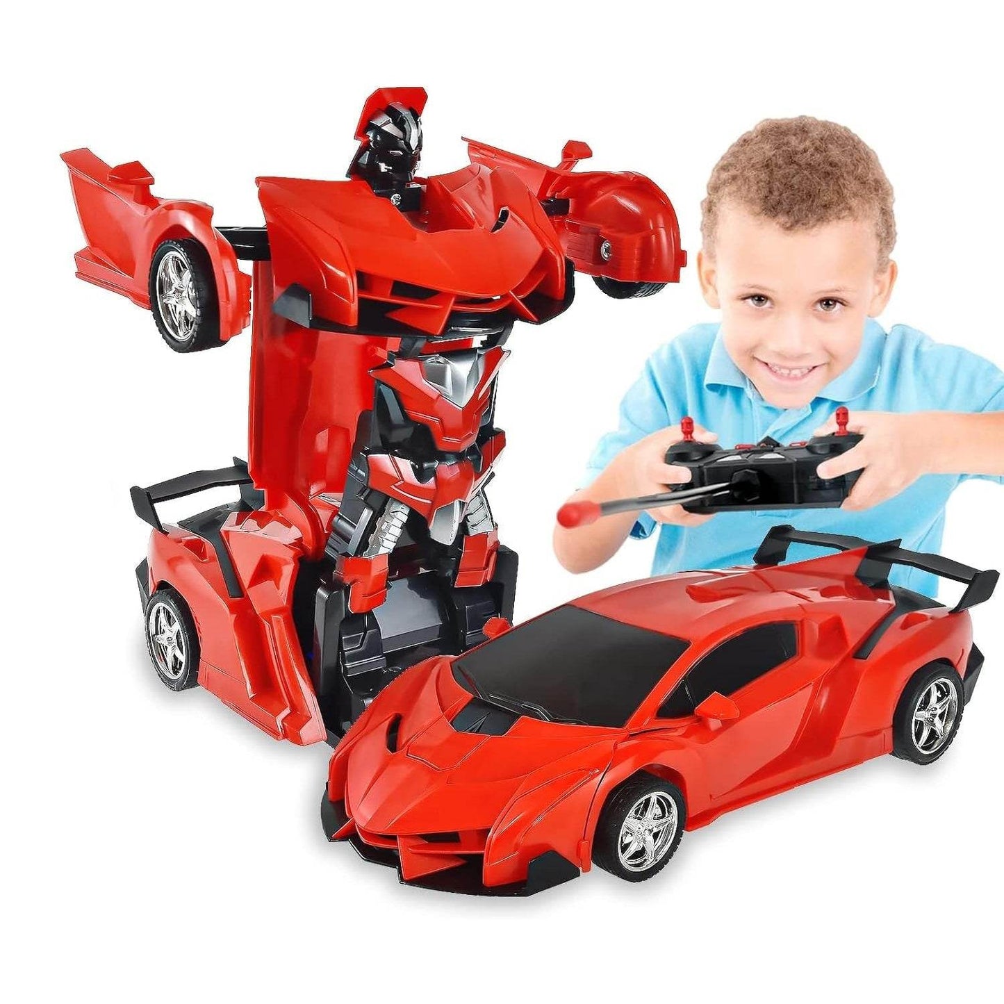 2 In 1 Automatic Robot Converted Remote Control Car With Light Scale 360°Drifting Deformation Robot Car Toy Kids Boys, Robot Convert Unique Toy For Boys (1 Pc) - infinityexculsivestore.com
