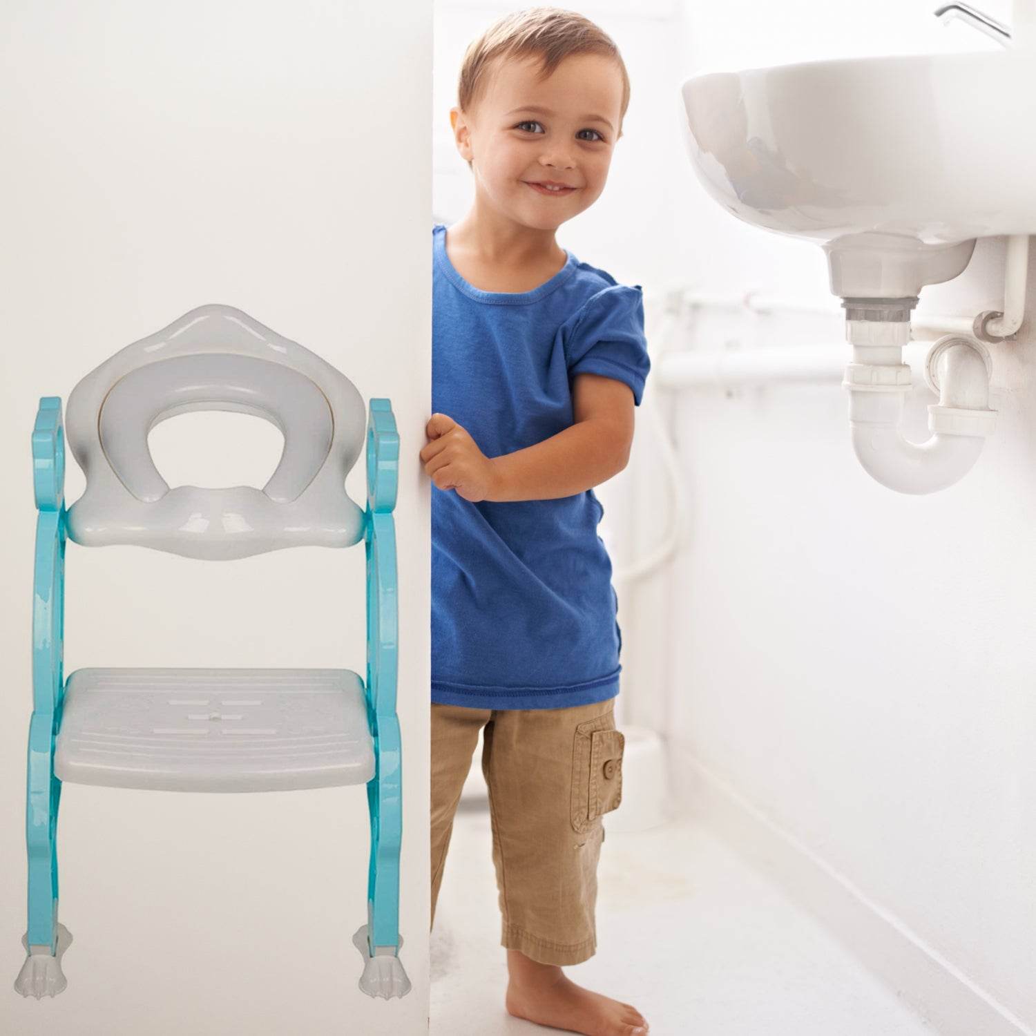 2 In 1 Potty Training Toilet Seat with Step Stool Ladder For Toddlers - infinityexculsivestore.com