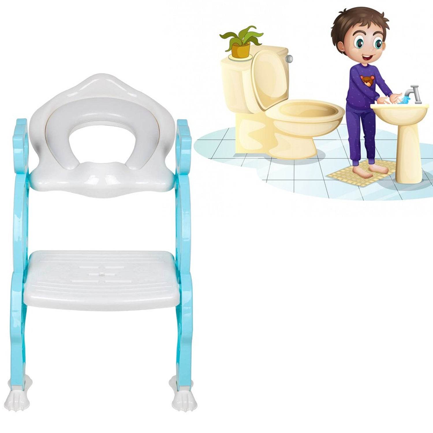 2 In 1 Potty Training Toilet Seat with Step Stool Ladder For Toddlers - infinityexculsivestore.com