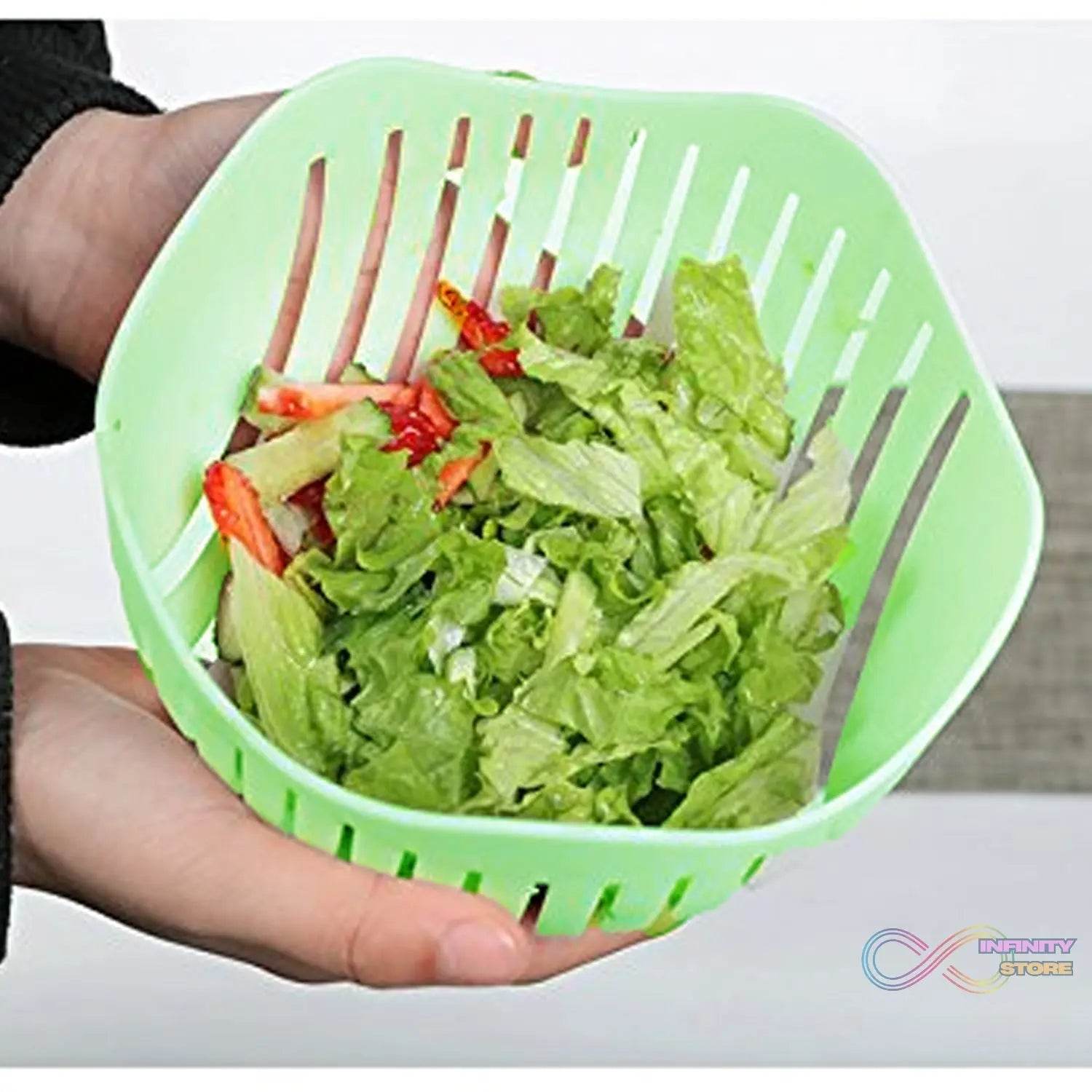 2 In 1 Salad Cutter Bowl with Lemon Squeezer Citrus Juicer (1 Pc) - infinityexculsivestore.com