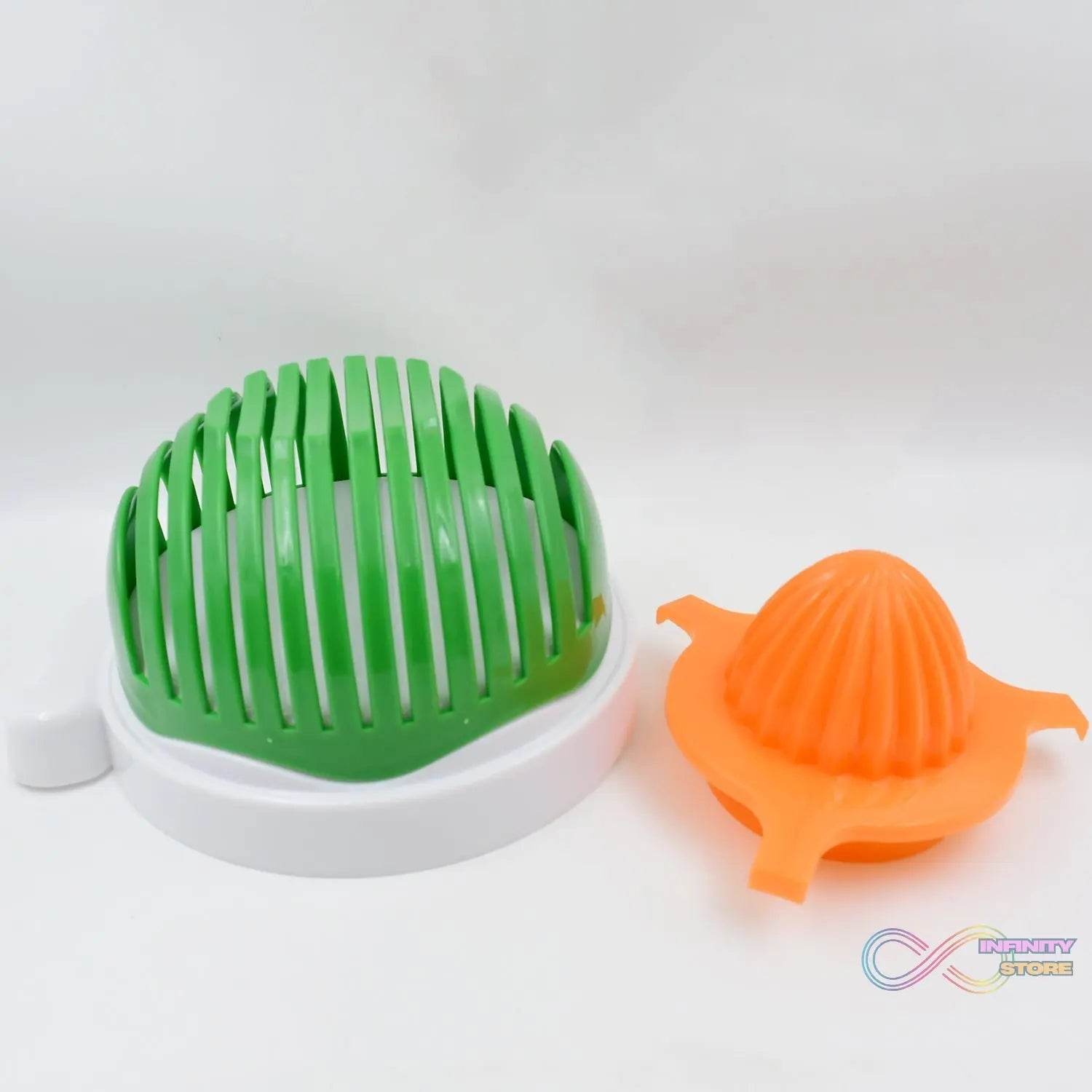 2 In 1 Salad Cutter Bowl with Lemon Squeezer Citrus Juicer (1 Pc) - infinityexculsivestore.com