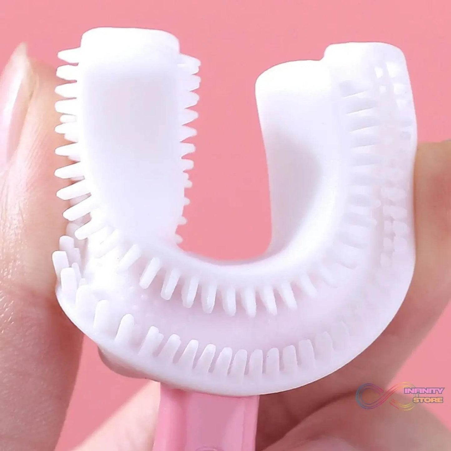 2 In1 U - Shape Silicone Manual Toothbrush & Tongue Scraper Cleaner Brush (1 Pc) - infinityexculsivestore.com