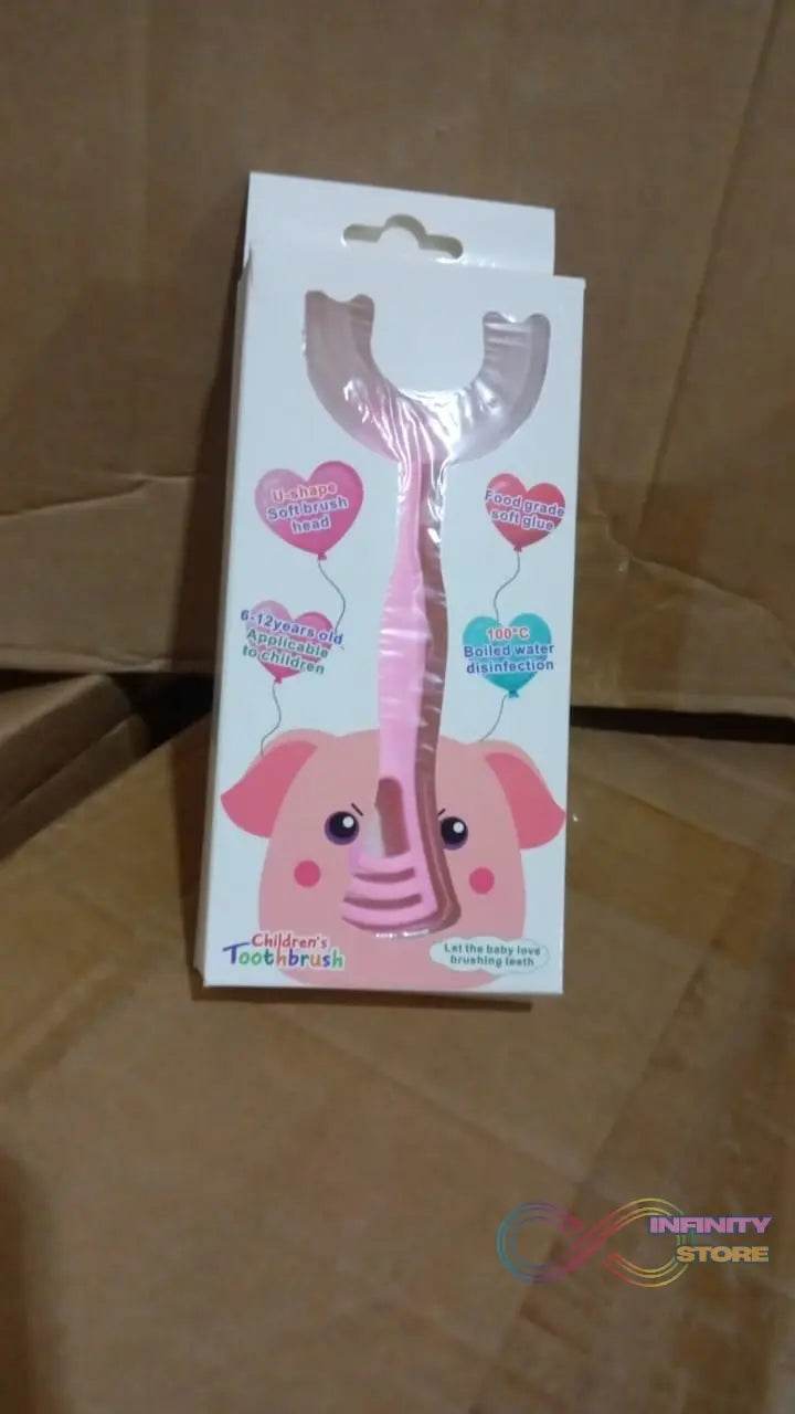 2 In1 U - Shape Silicone Manual Toothbrush & Tongue Scraper Cleaner Brush (1 Pc) - infinityexculsivestore.com