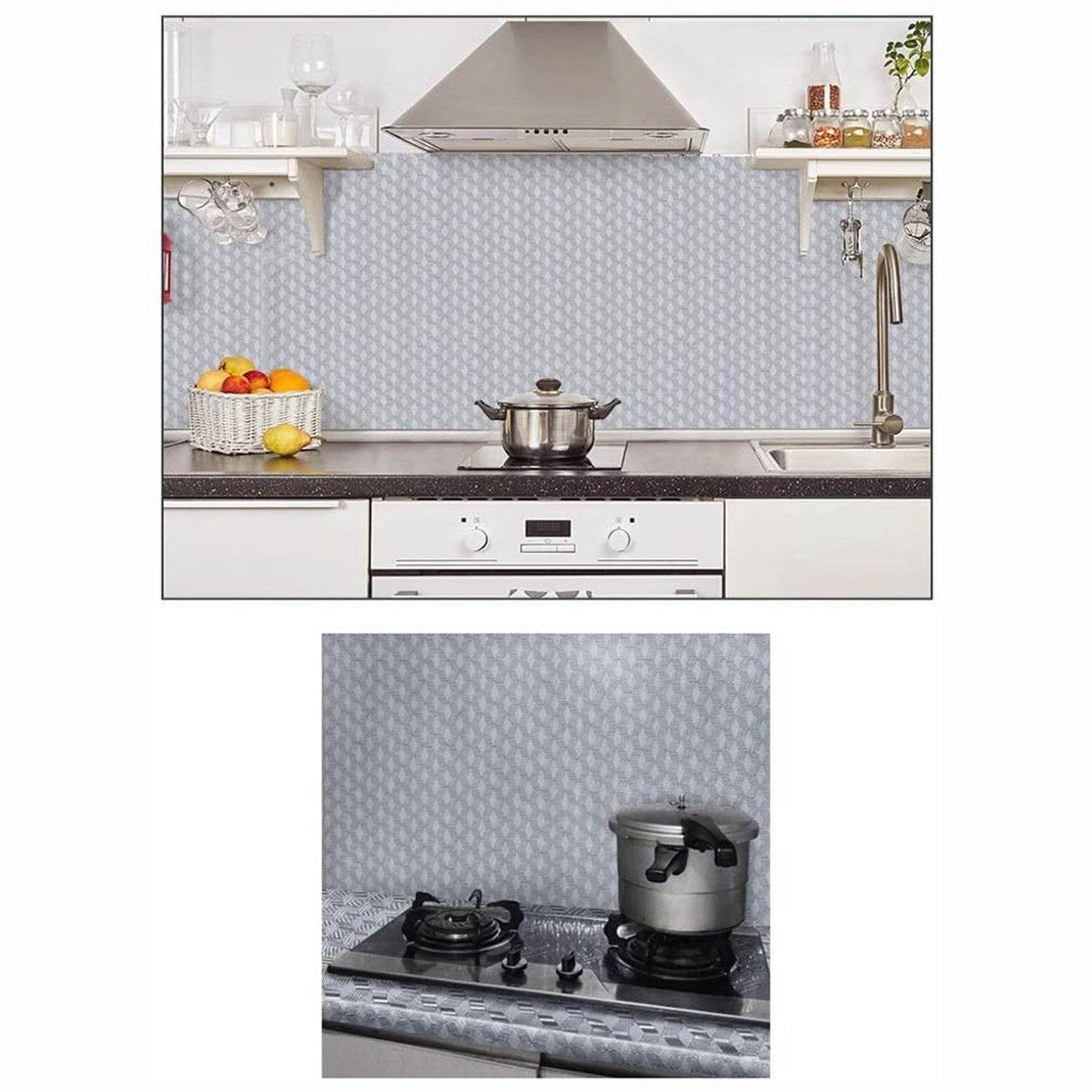 2 Meter Aluminium Foil Sticker used in all kitchen purposes to prevent oily and greasy stains of food while cooking. - infinityexculsivestore.com