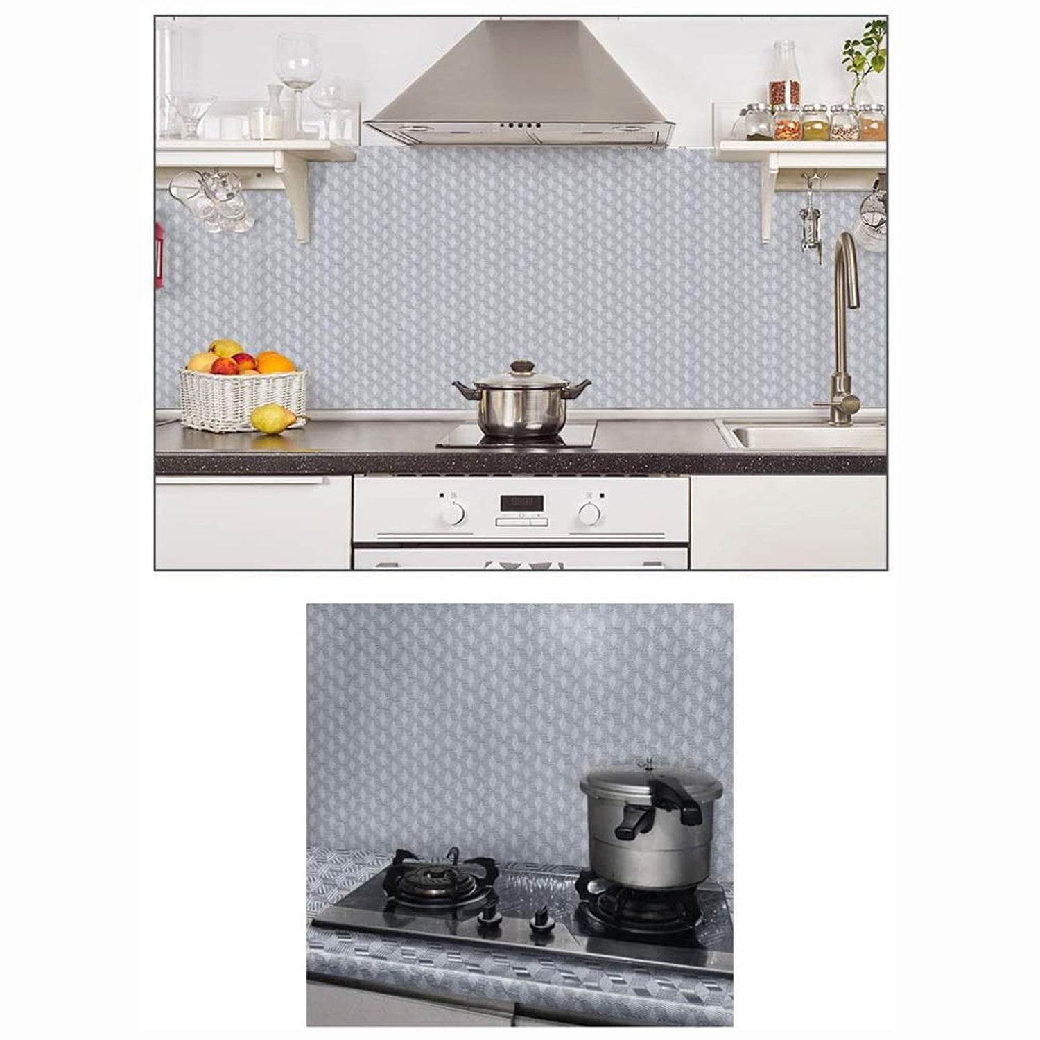 2 Meter Aluminium Foil Sticker used in all kitchen purposes to prevent oily and greasy stains of food while cooking. - infinityexculsivestore.com