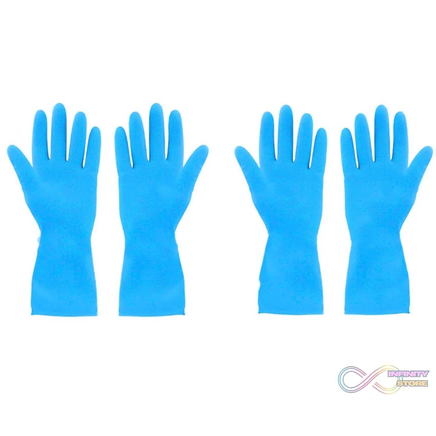 2 Pair Large Blue Gloves For Different Types Of Purposes Like Washing Utensils, Gardening And Cleaning Toilet Etc. - infinityexculsivestore.com