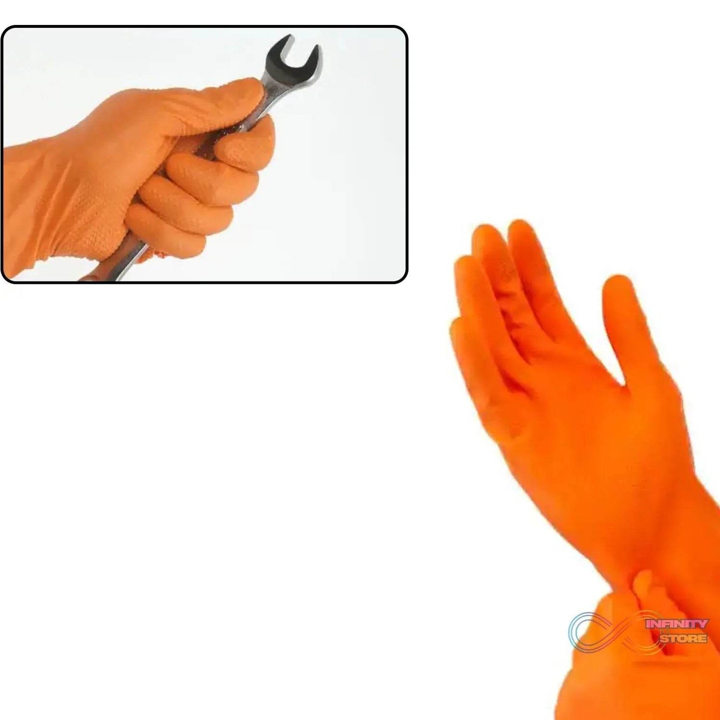2 Pair Large Orange Gloves For Types Of Purposes Like Washing Utensils, Gardening And Cleaning Toilet Etc. - infinityexculsivestore.com