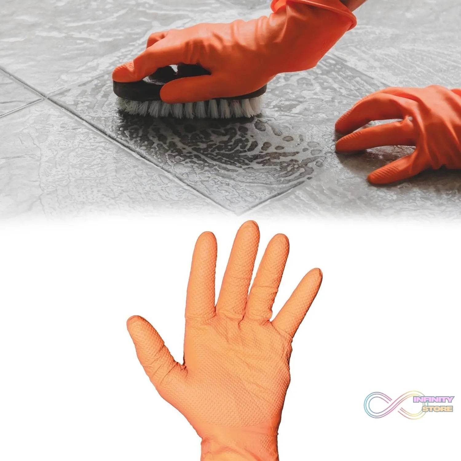 2 Pair Large Orange Gloves For Types Of Purposes Like Washing Utensils, Gardening And Cleaning Toilet Etc. - infinityexculsivestore.com