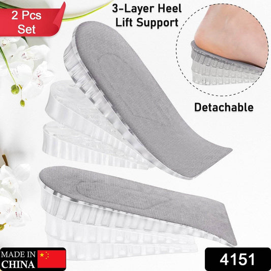 2 Pairs Heel Lift Inserts Height Increase Insole Invisible Heightening Insole Sillicone 3-Layer Heel Support Insoles Height-Adjustable Shoe Pads Foot Cushion for Shoes - infinityexculsivestore.com