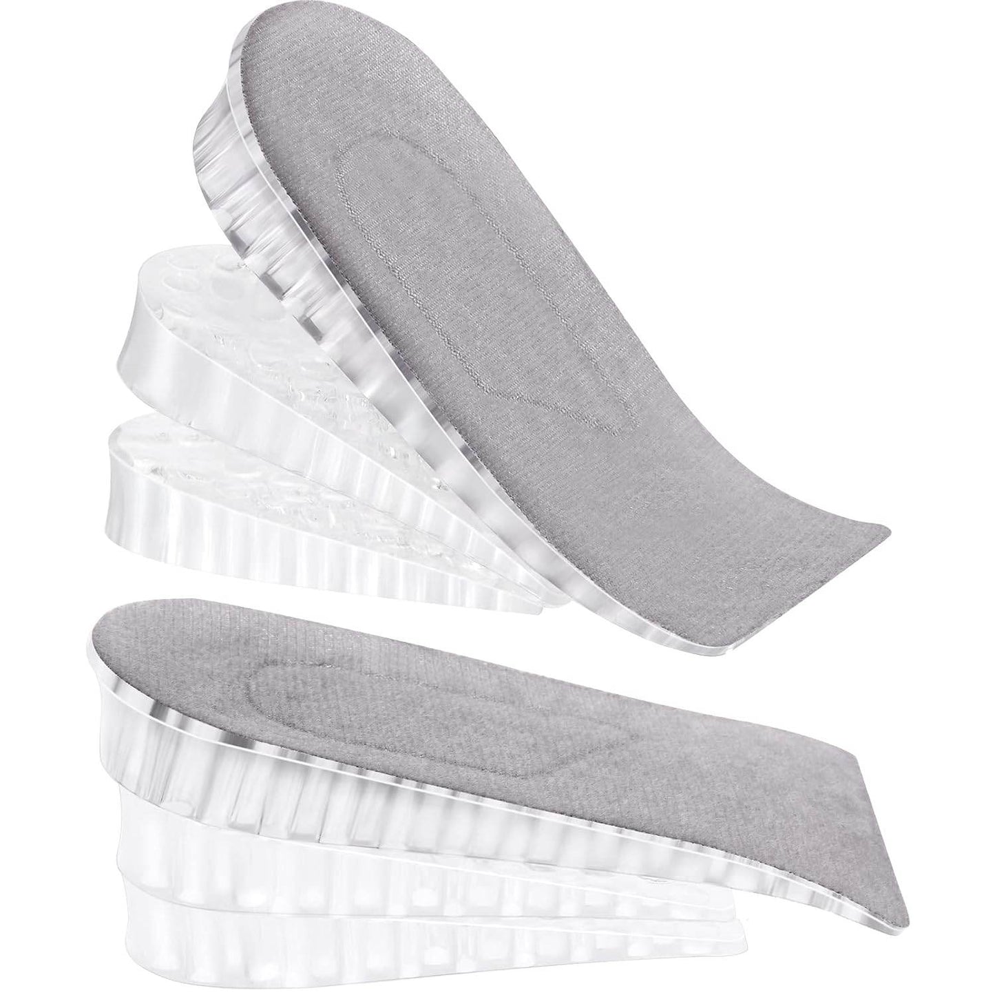 2 Pairs Heel Lift Inserts Height Increase Insole Invisible Heightening Insole Sillicone 3-Layer Heel Support Insoles Height-Adjustable Shoe Pads Foot Cushion for Shoes - infinityexculsivestore.com