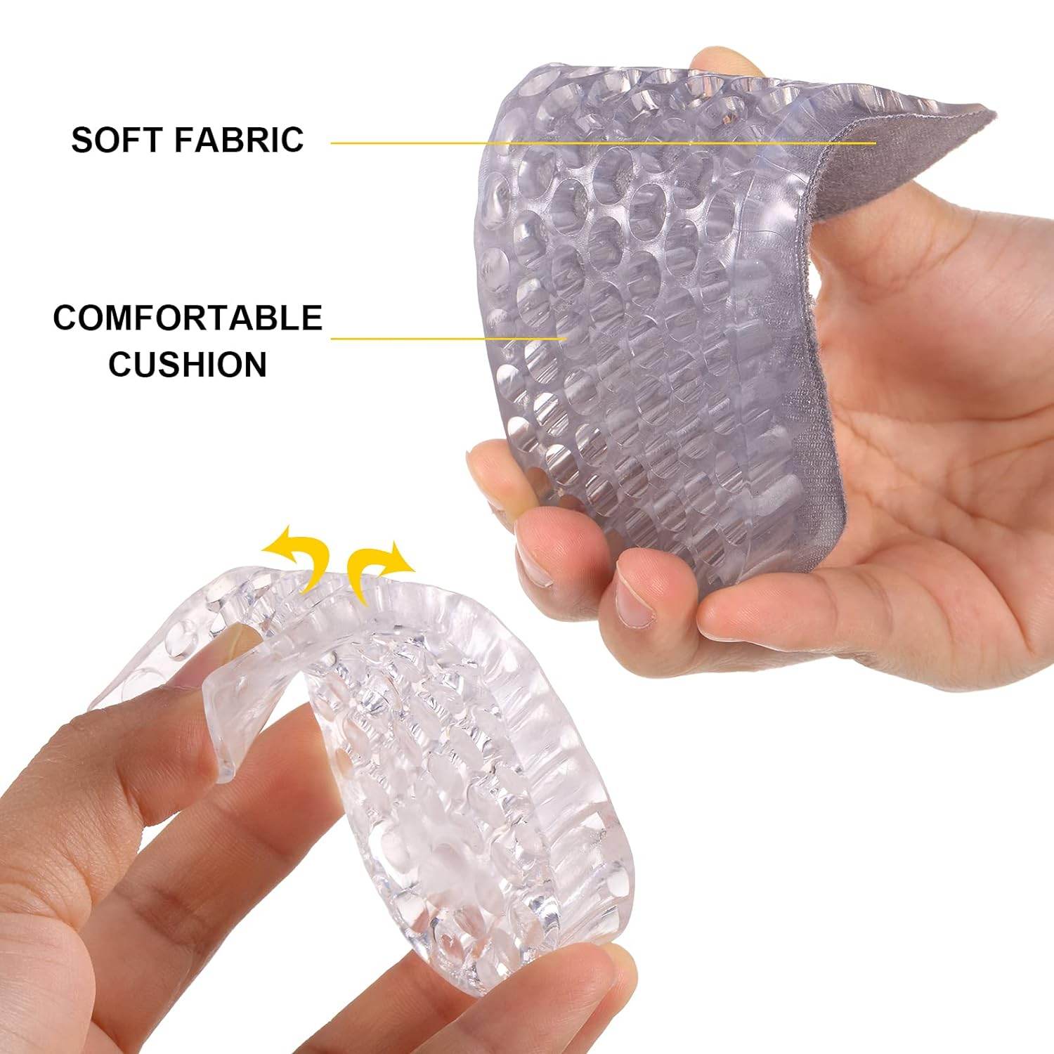 2 Pairs Heel Lift Inserts Height Increase Insole Invisible Heightening Insole Sillicone 3-Layer Heel Support Insoles Height-Adjustable Shoe Pads Foot Cushion for Shoes - infinityexculsivestore.com