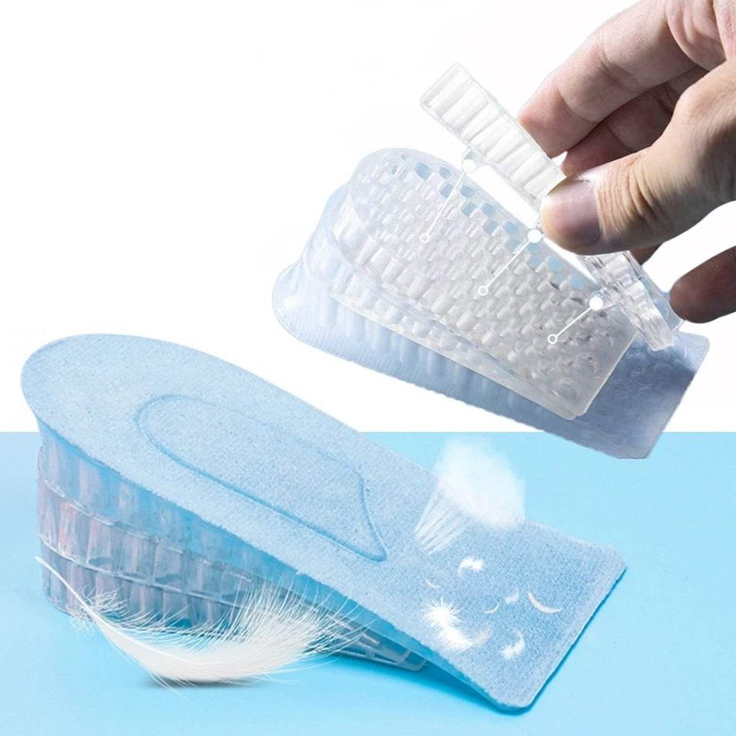 2 Pairs Heel Lift Inserts Height Increase Insole Invisible Heightening Insole Sillicone 3-Layer Heel Support Insoles Height-Adjustable Shoe Pads Foot Cushion for Shoes - infinityexculsivestore.com