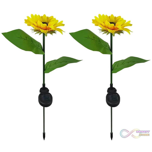 2 Pc Outdoor Solar Sunflower Lights Intelligent Light Control Waterproof Garden Landscape Stake Light - infinityexculsivestore.com