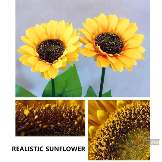 2 Pc Outdoor Solar Sunflower Lights Intelligent Light Control Waterproof Garden Landscape Stake Light - infinityexculsivestore.com