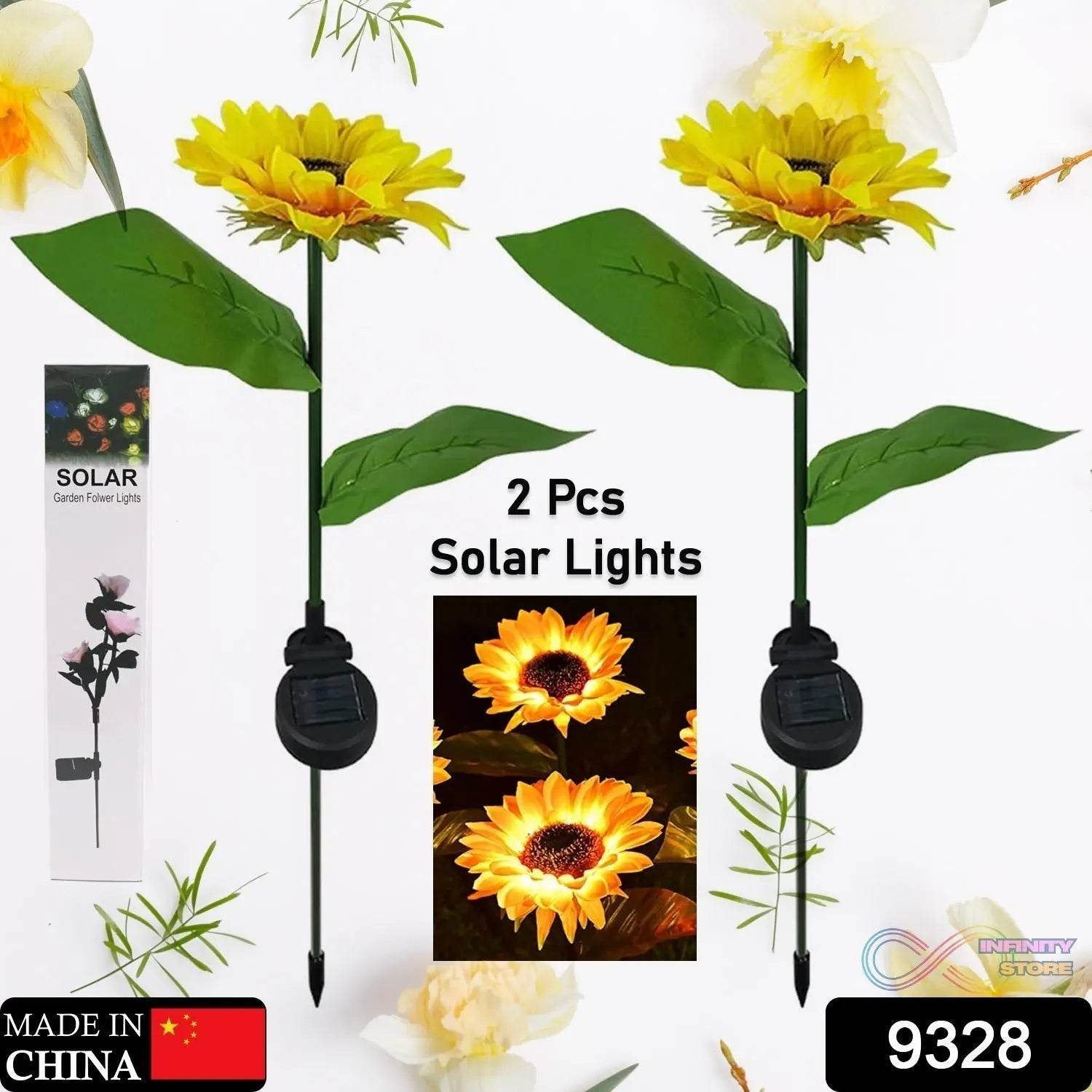 2 Pc Outdoor Solar Sunflower Lights Intelligent Light Control Waterproof Garden Landscape Stake Light - infinityexculsivestore.com