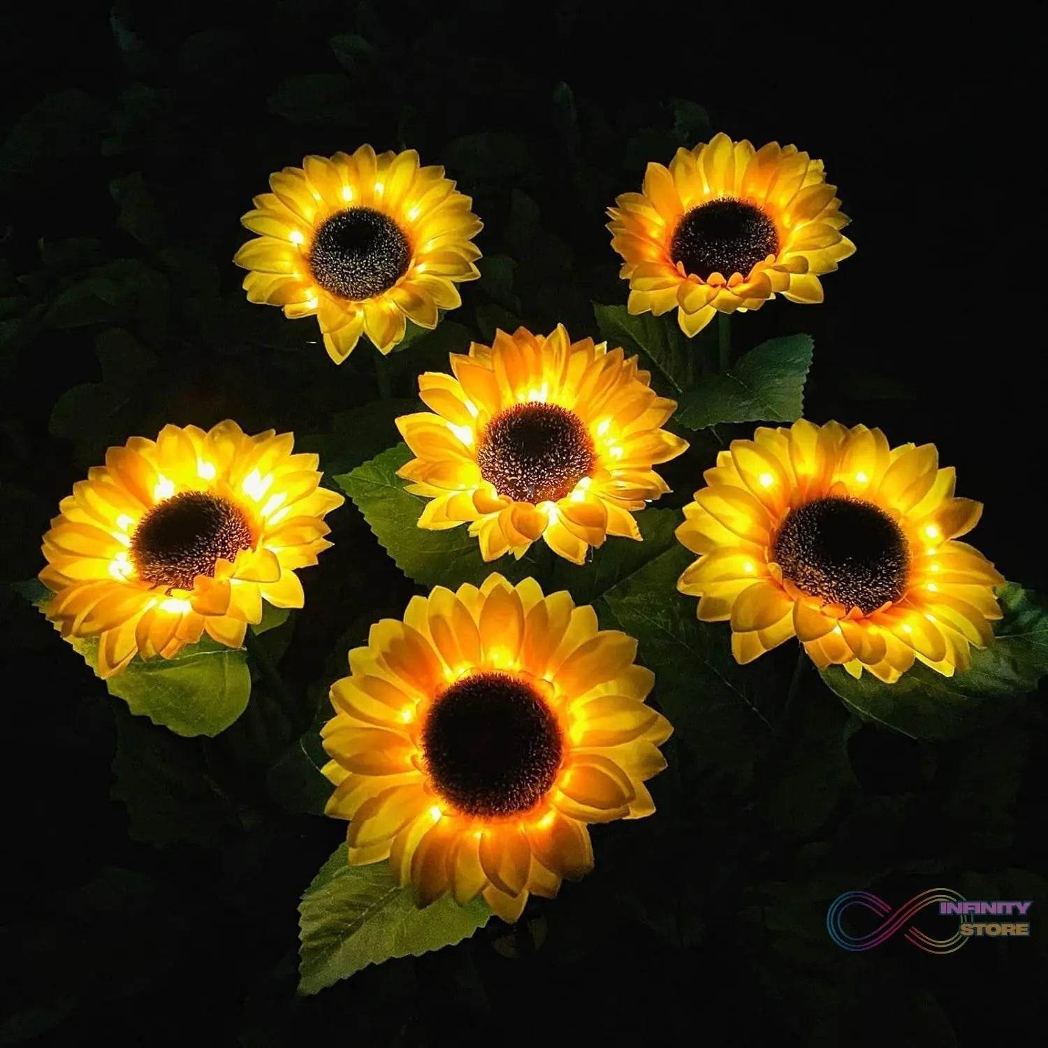 2 Pc Outdoor Solar Sunflower Lights Intelligent Light Control Waterproof Garden Landscape Stake Light - infinityexculsivestore.com