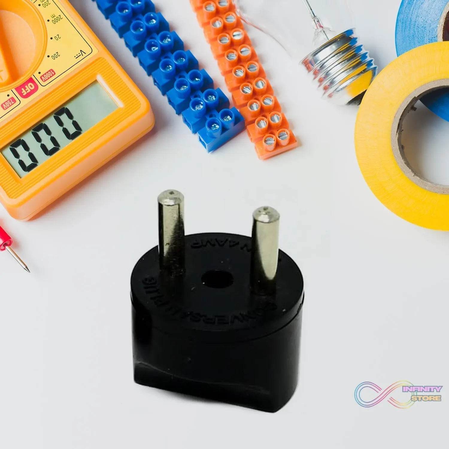 2 Pin 4 Amp. Conversion Electrical connector Plug, 2 PIN Plug Converter, Plug Adapter With Color Box (1 Pc ) - infinityexculsivestore.com