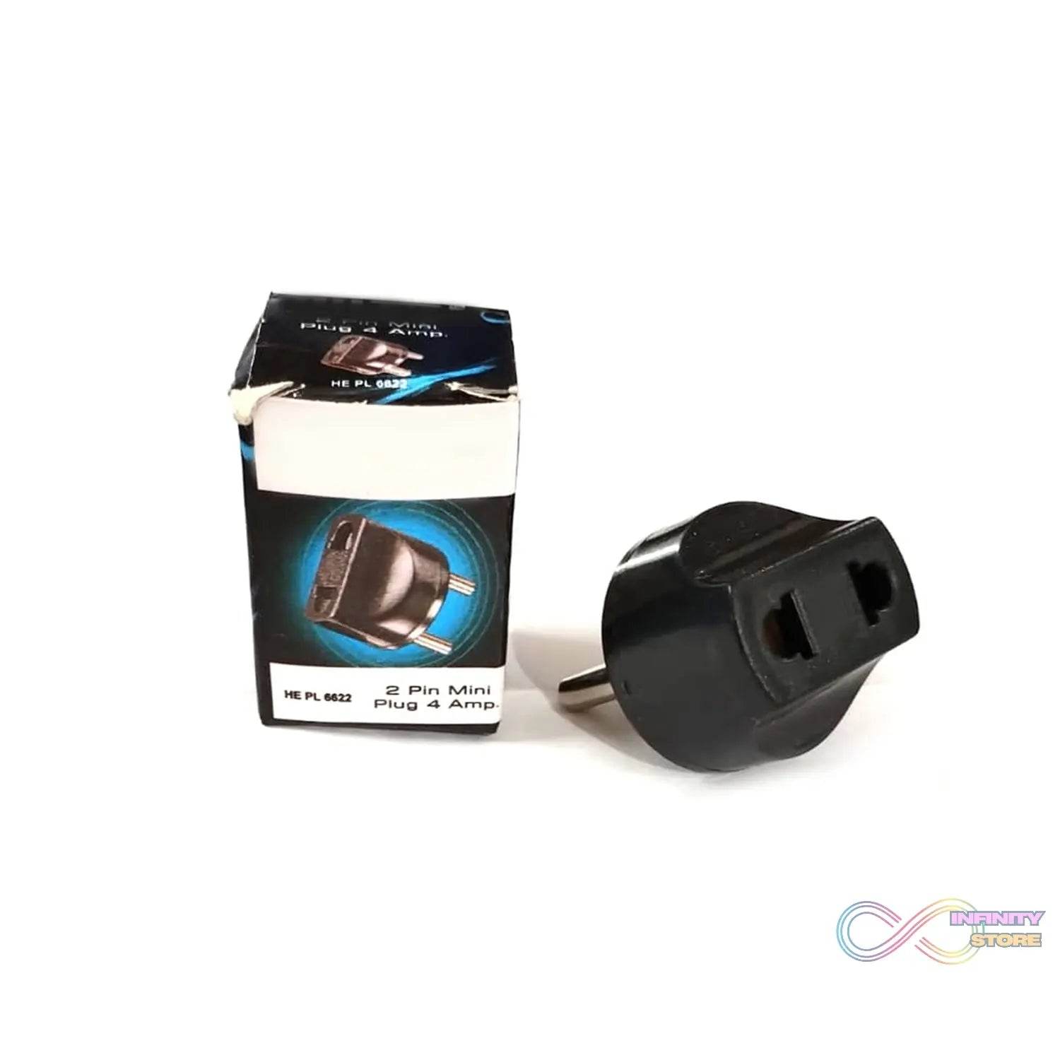 2 Pin 4 Amp. Conversion Electrical connector Plug, 2 PIN Plug Converter, Plug Adapter With Color Box (1 Pc ) - infinityexculsivestore.com