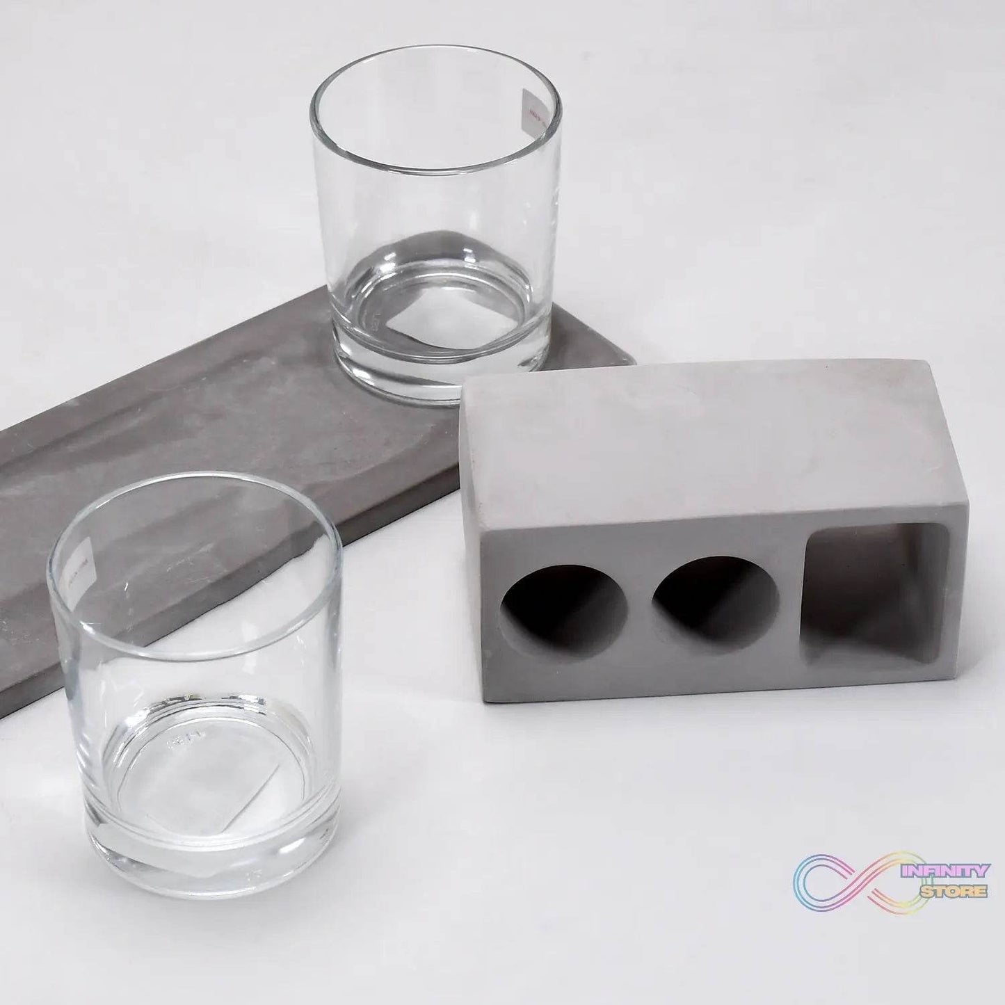 2 Wine Glasses & Marble Holder - Attractive Design for Hotels & Cafes - infinityexculsivestore.com