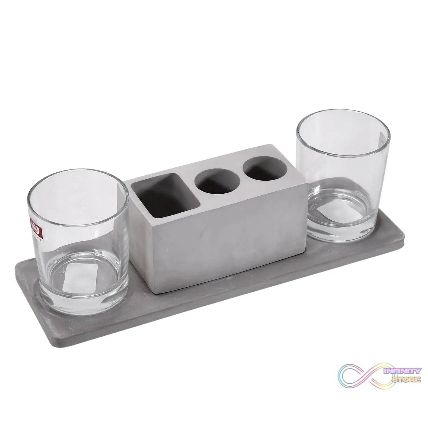 2 Wine Glasses & Marble Holder - Attractive Design for Hotels & Cafes - infinityexculsivestore.com