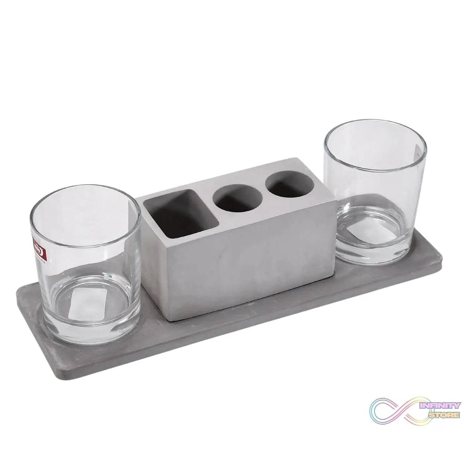 2 Wine Glasses & Marble Holder - Attractive Design for Hotels & Cafes - infinityexculsivestore.com