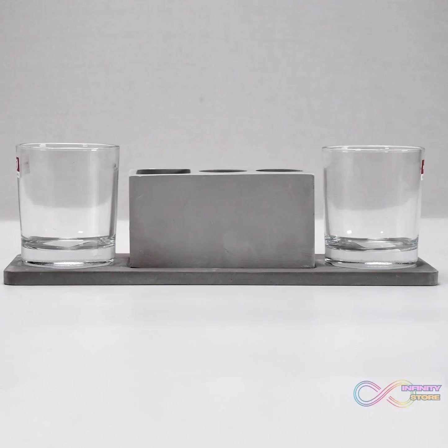 2 Wine Glasses & Marble Holder - Attractive Design for Hotels & Cafes - infinityexculsivestore.com