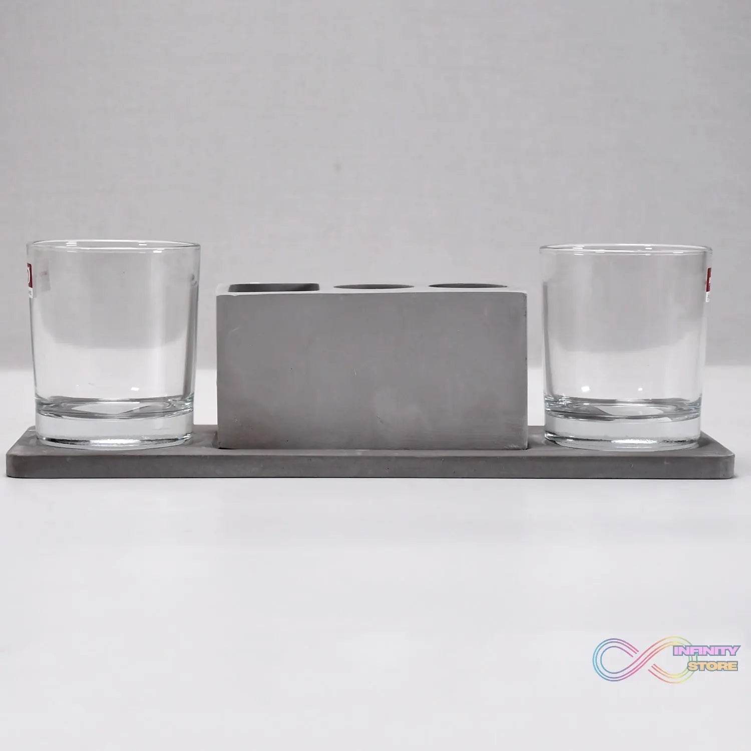 2 Wine Glasses & Marble Holder - Attractive Design for Hotels & Cafes - infinityexculsivestore.com