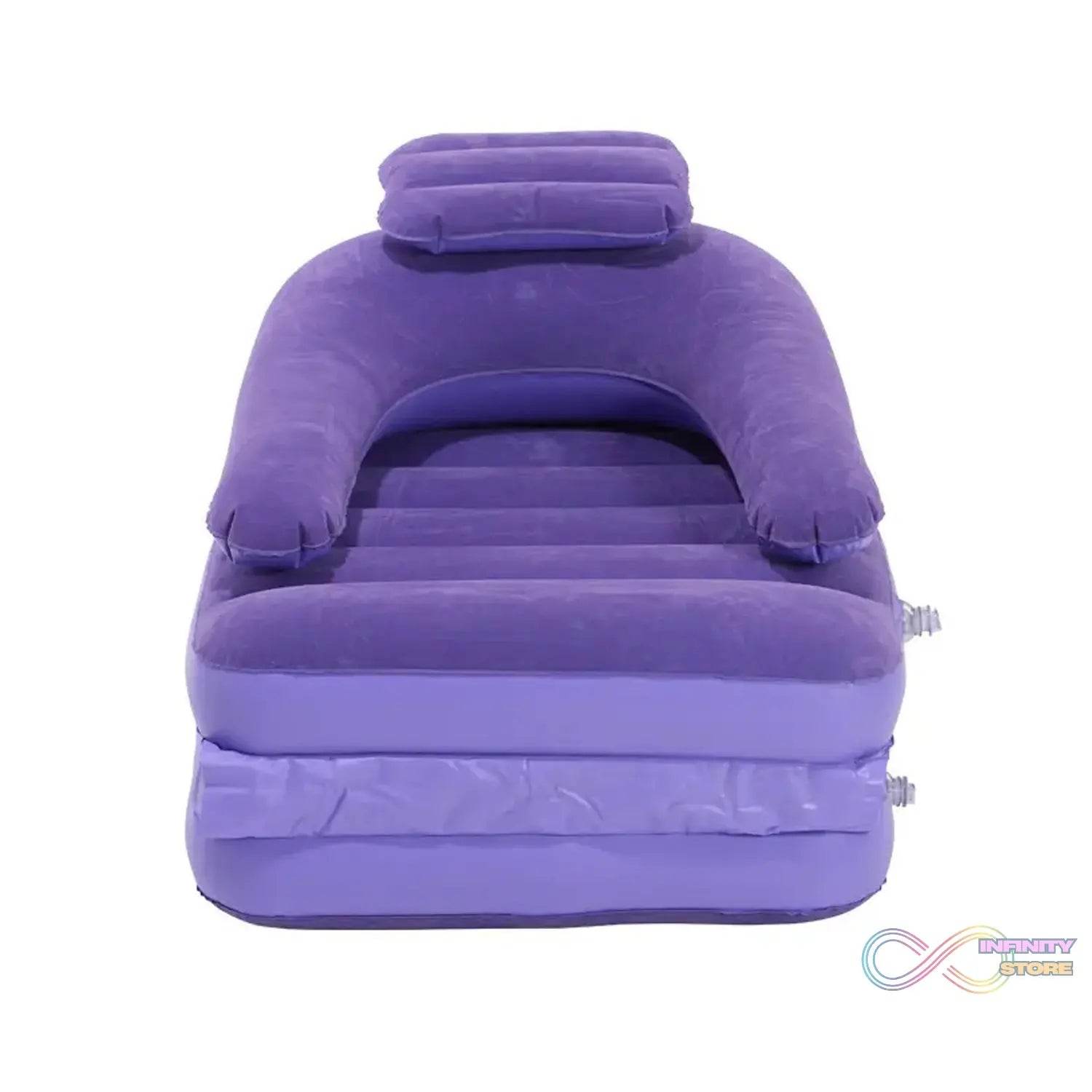 2 in 1 Air Mattress & Lounger, Portable Inflatable Mattress Air Sofa With Air Hand Pump (175×75 cm) - infinityexculsivestore.com