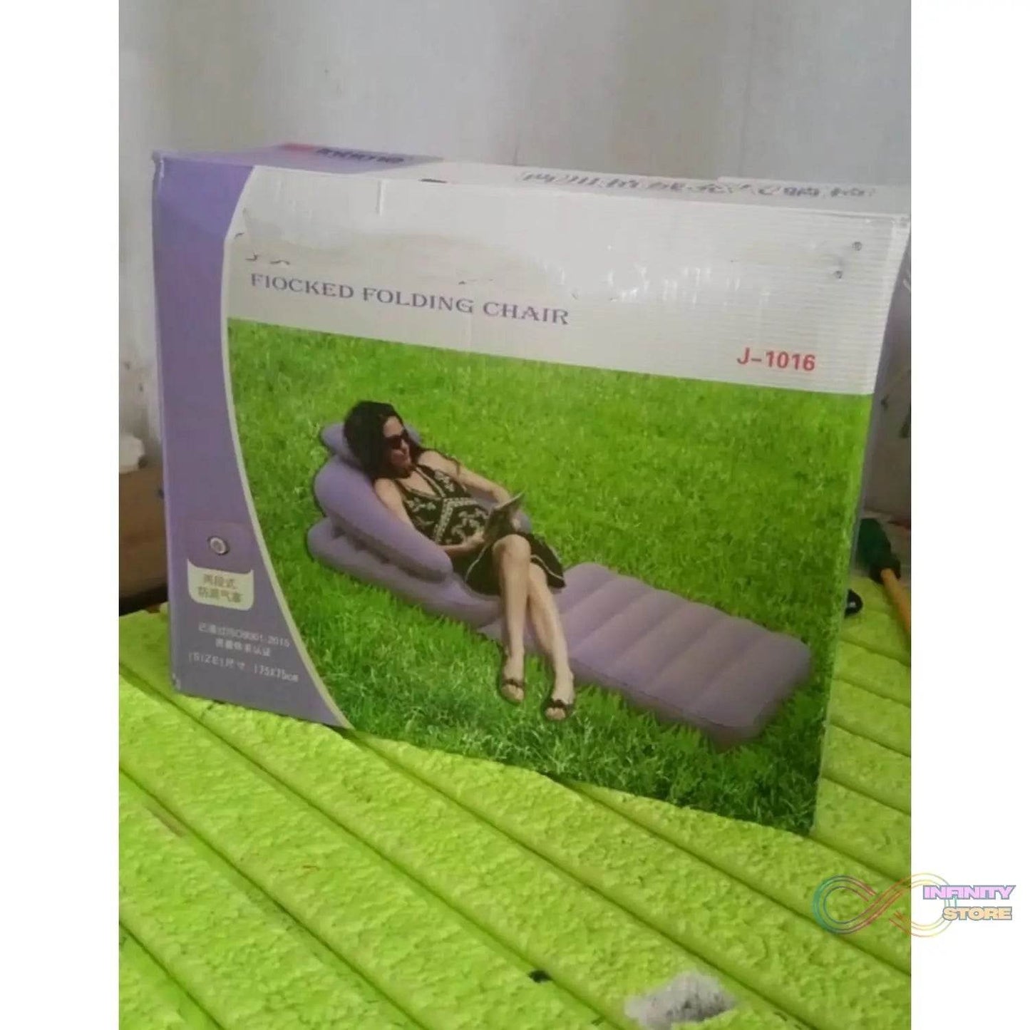 2 in 1 Air Mattress & Lounger, Portable Inflatable Mattress Air Sofa With Air Hand Pump (175×75 cm) - infinityexculsivestore.com