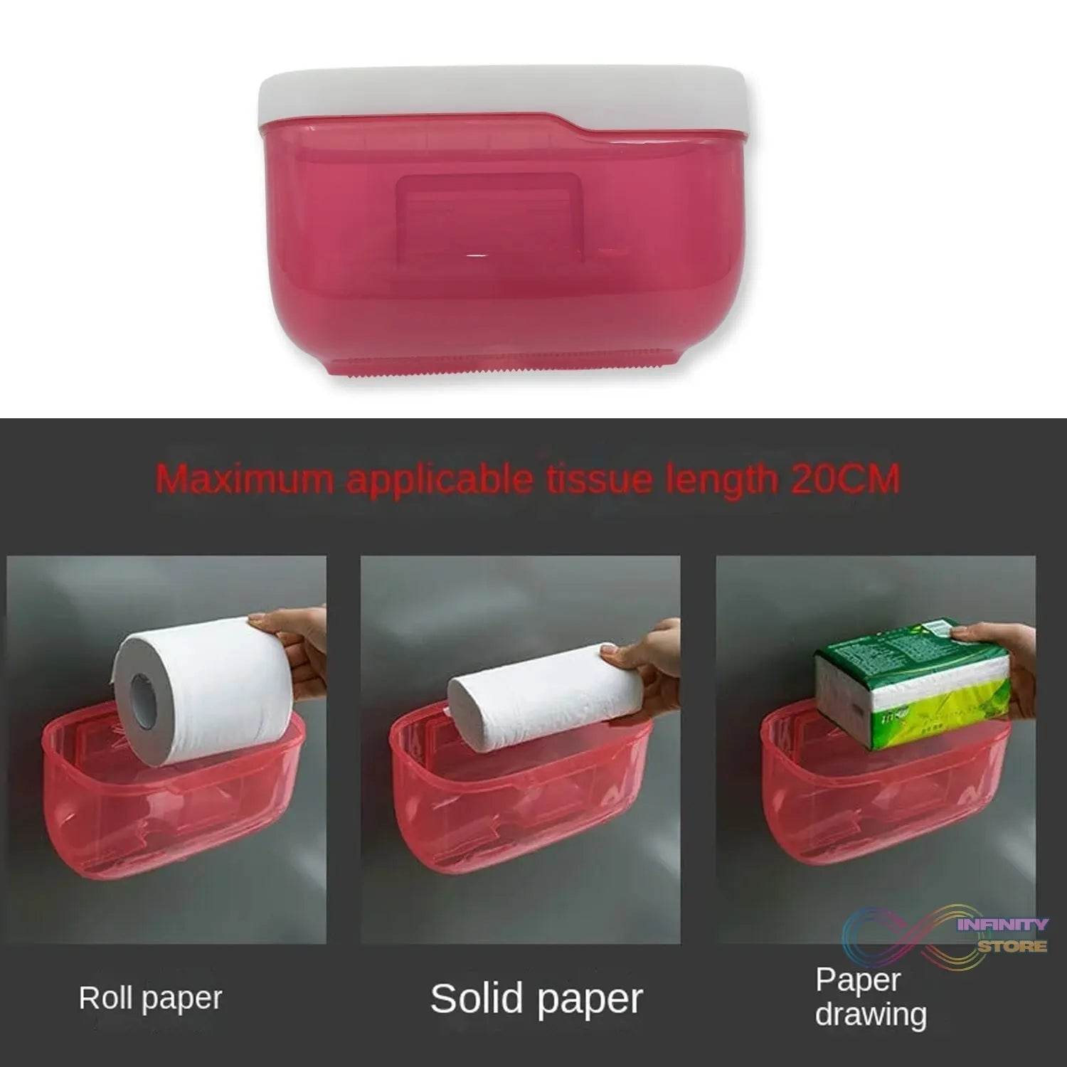 2-in-1 Bathroom Tissue Dispenser & Phone Holder (Self-Adhesive, Waterproof) - infinityexculsivestore.com