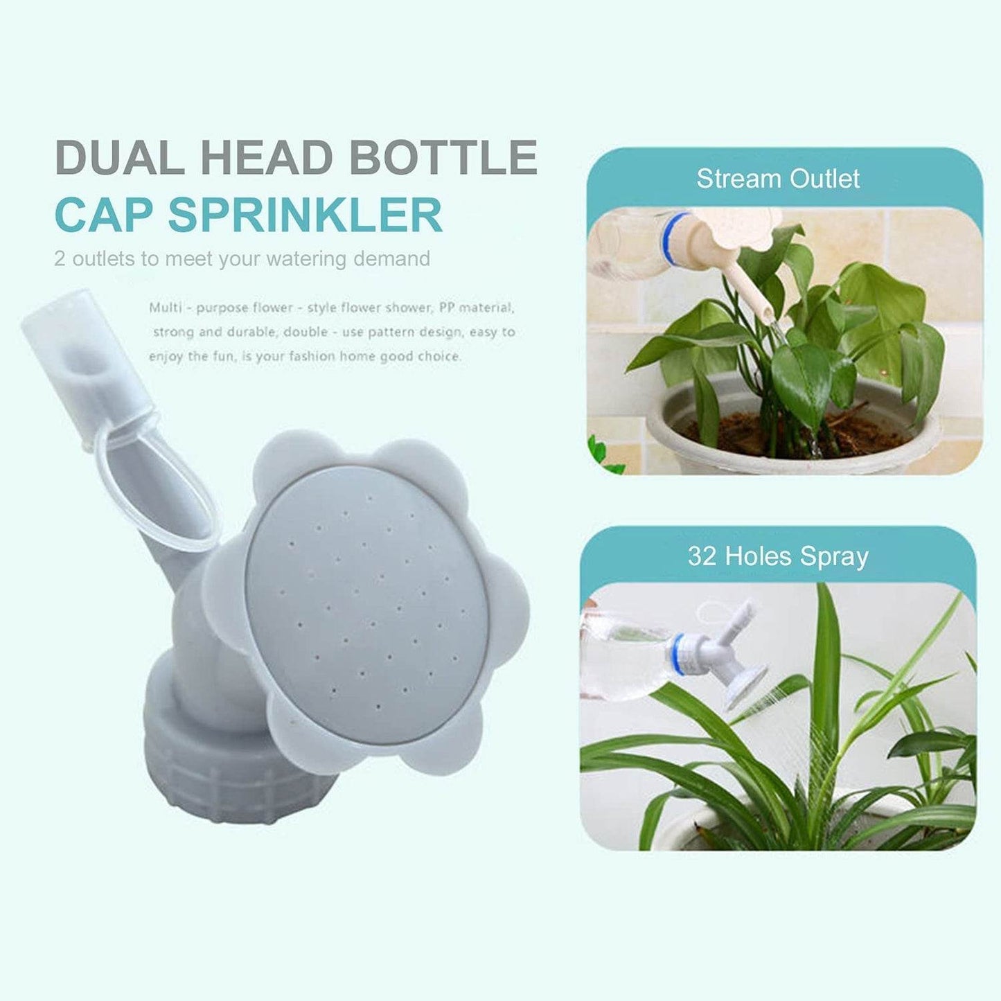 2 - in - 1 Bottle Cap Sprinkler - Dual Head Watering Spout, Double - Ended Nozzle for Indoor Seedlings and Plants, Garden Tool - infinityexculsivestore.com
