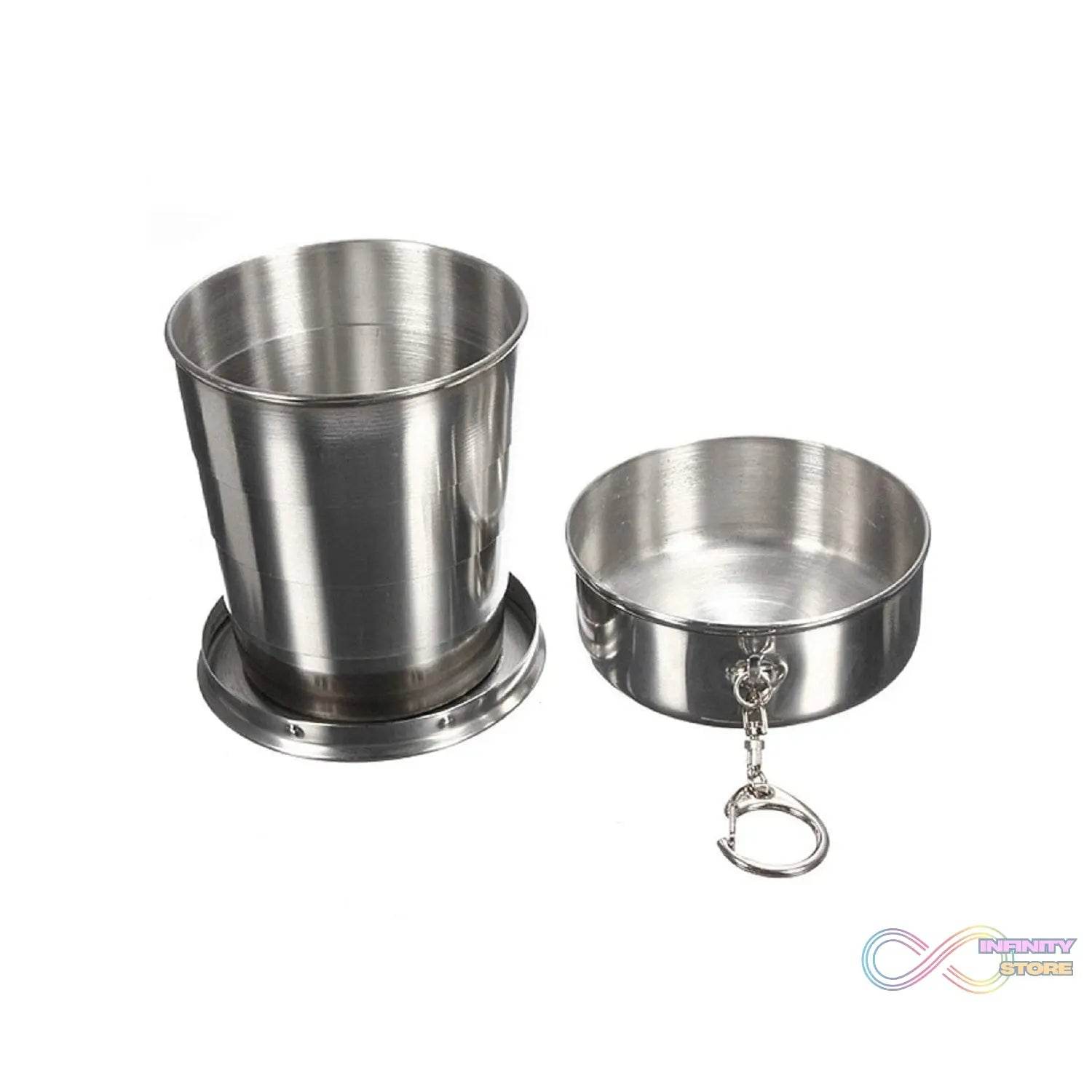 2 in 1 Camping Folding Cup with Keychain (1 Pc) - infinityexculsivestore.com