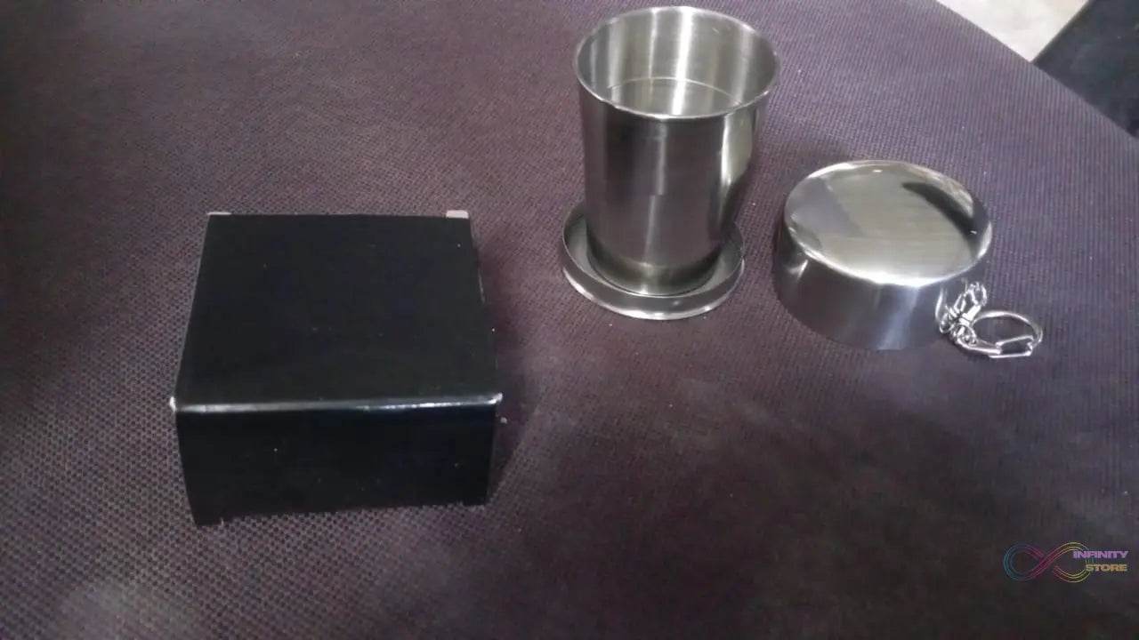 2 in 1 Camping Folding Cup with Keychain (1 Pc) - infinityexculsivestore.com