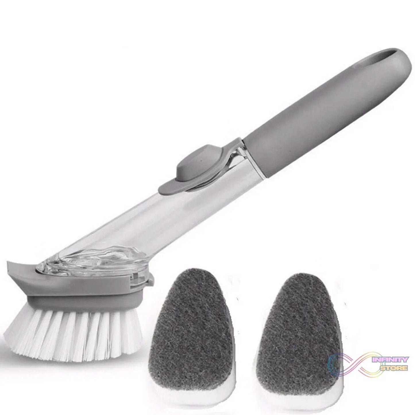 2-in-1 Dishwashing Brush, Long Handle Wash Pot Brush Washing Dish - infinityexculsivestore.com