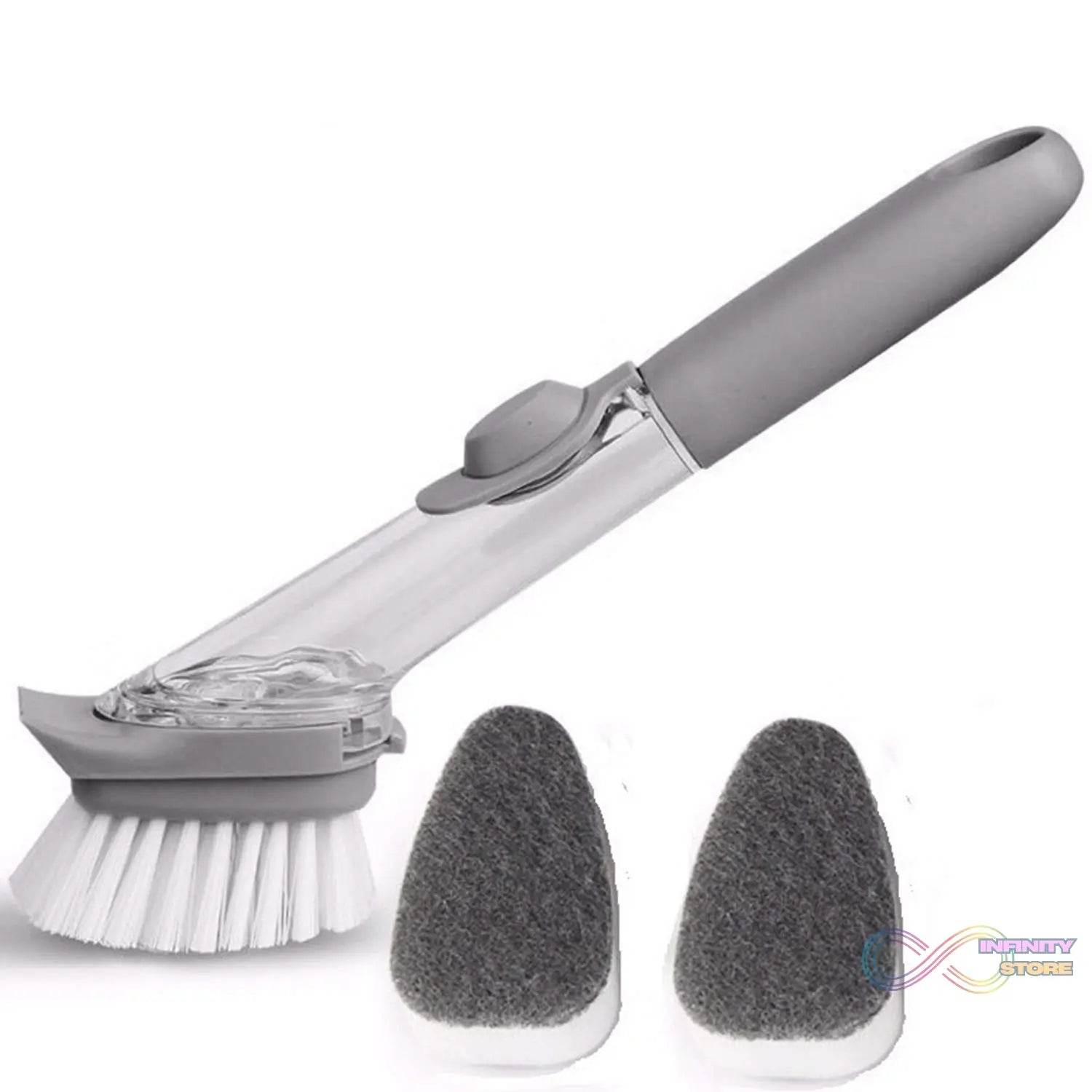 2-in-1 Dishwashing Brush, Long Handle Wash Pot Brush Washing Dish - infinityexculsivestore.com