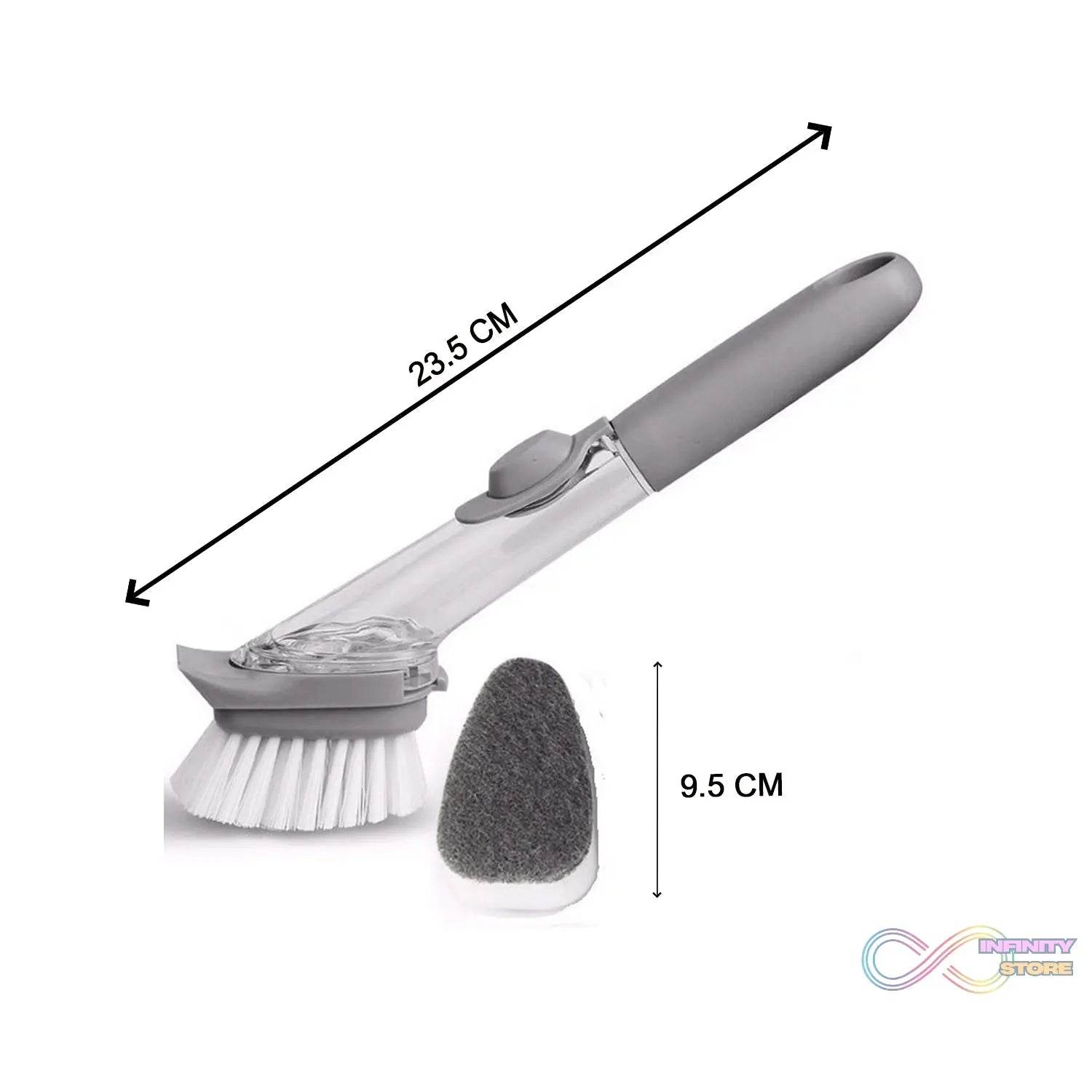 2-in-1 Dishwashing Brush, Long Handle Wash Pot Brush Washing Dish - infinityexculsivestore.com