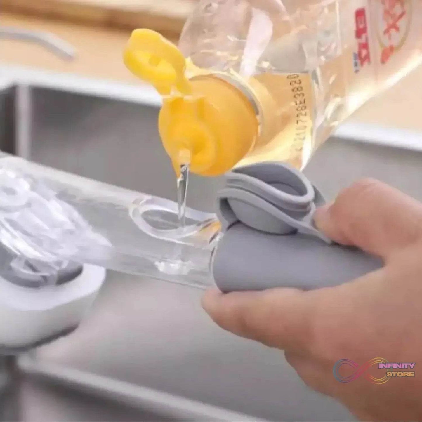 2-in-1 Dishwashing Brush, Long Handle Wash Pot Brush Washing Dish - infinityexculsivestore.com