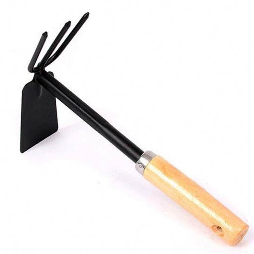 2 in 1 Double Hoe Gardening Tool with Wooden Handle - infinityexculsivestore.com