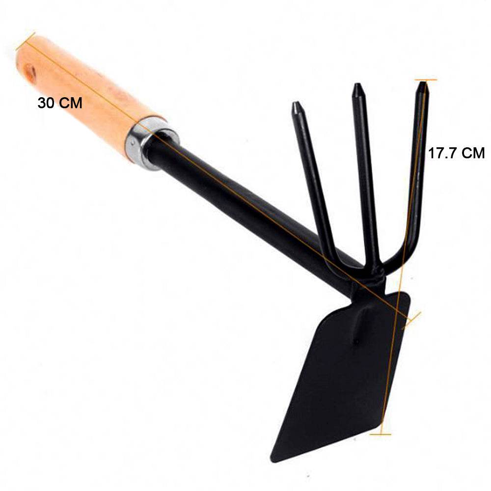 2 in 1 Double Hoe Gardening Tool with Wooden Handle - infinityexculsivestore.com