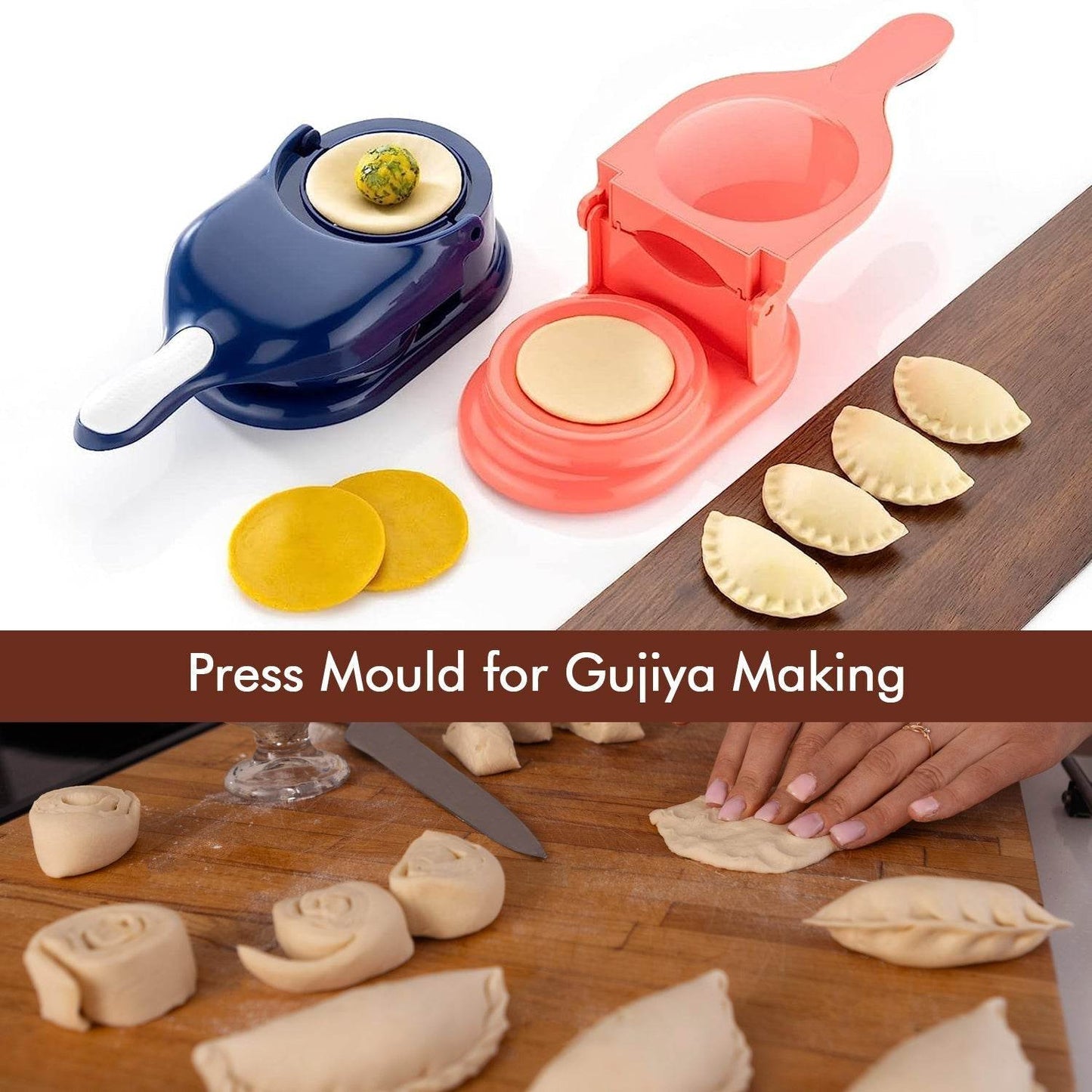 2 - in - 1 Dumpling Skin Press Mould for Gujiya - infinityexculsivestore.com