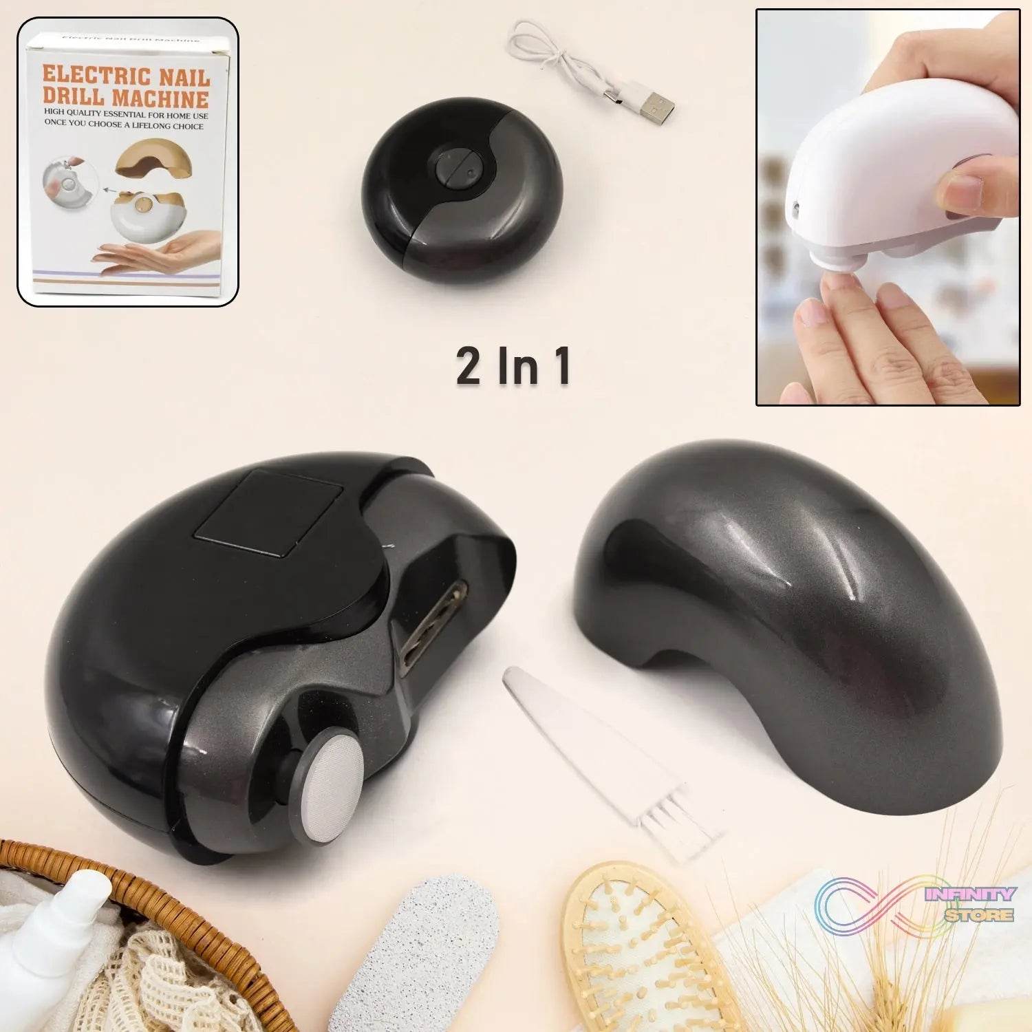 2 - in - 1 Electric Nail Clippers Nail File with Light (1 Pc) - infinityexculsivestore.com