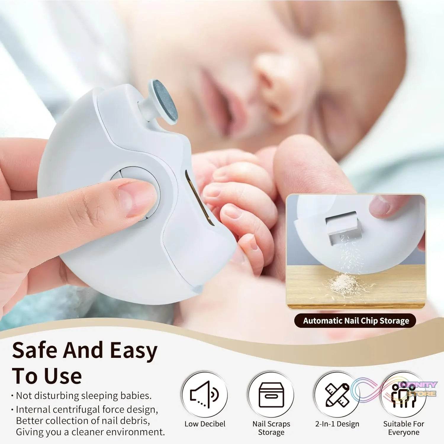 2 - in - 1 Electric Nail Clippers Nail File with Light (1 Pc) - infinityexculsivestore.com