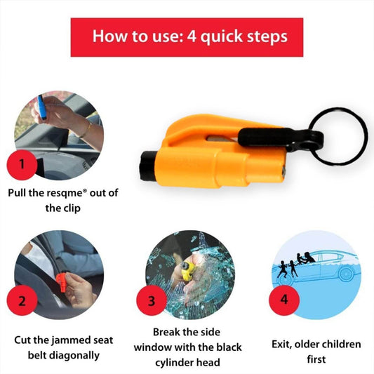 2 in 1 Emergency Safety Cutter with Key Chain, Small Portable Handy Emergency Safely Glass Breaking & Seat Belt Cutting Keychain Tool - infinityexculsivestore.com