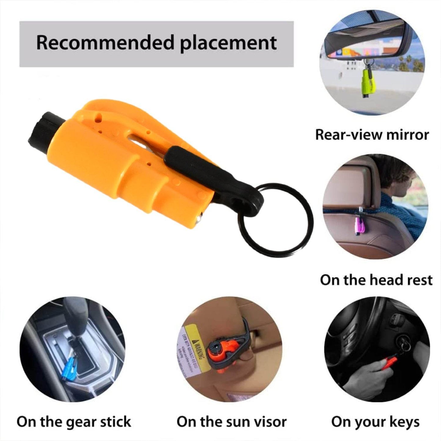 2 in 1 Emergency Safety Cutter with Key Chain, Small Portable Handy Emergency Safely Glass Breaking & Seat Belt Cutting Keychain Tool - infinityexculsivestore.com