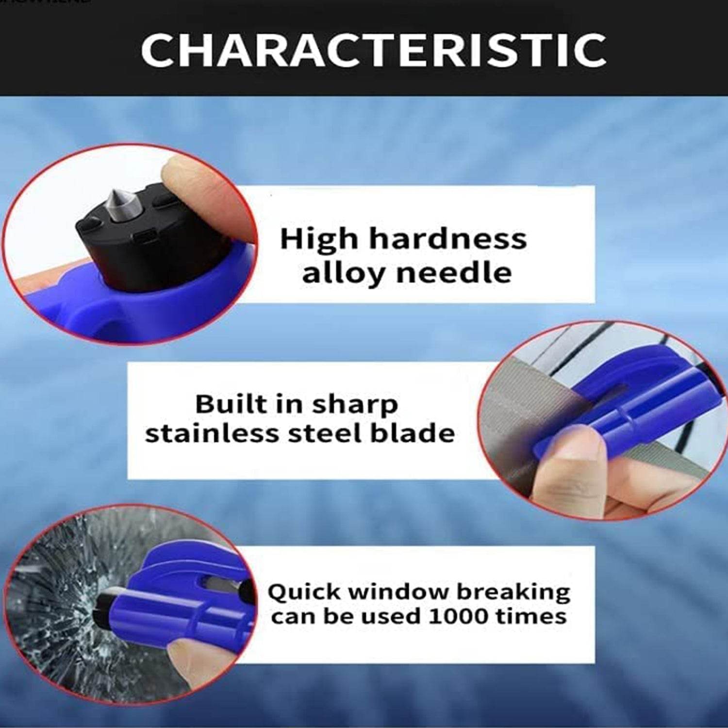 2 in 1 Emergency Safety Cutter with Key Chain, Small Portable Handy Emergency Safely Glass Breaking & Seat Belt Cutting Keychain Tool - infinityexculsivestore.com