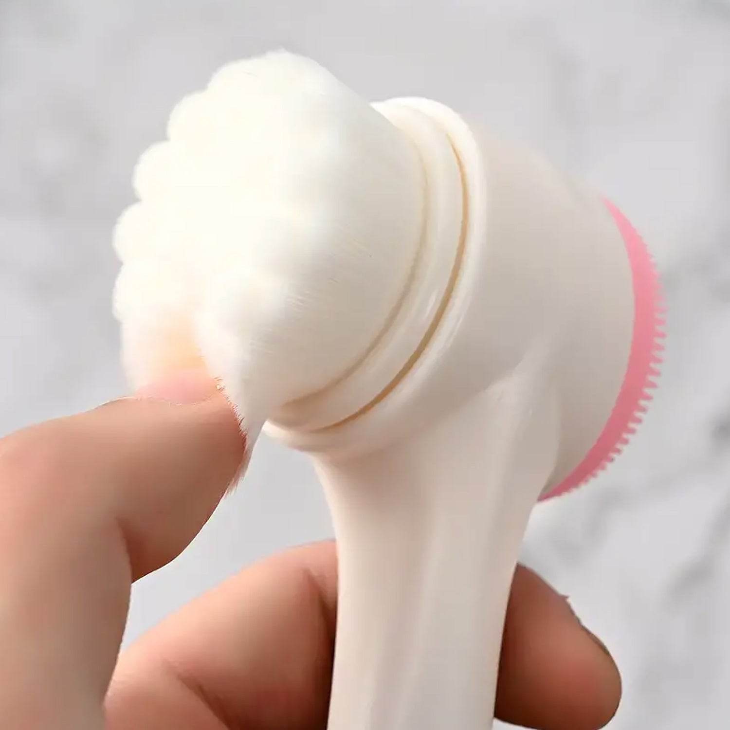 2 in 1 Facial Brush Cleansing | Manual Face Scrubber | Silicone Double - Sided Face Wash Brush for Sensitive, Delicate, Dry Skin (1 Pc) - infinityexculsivestore.com